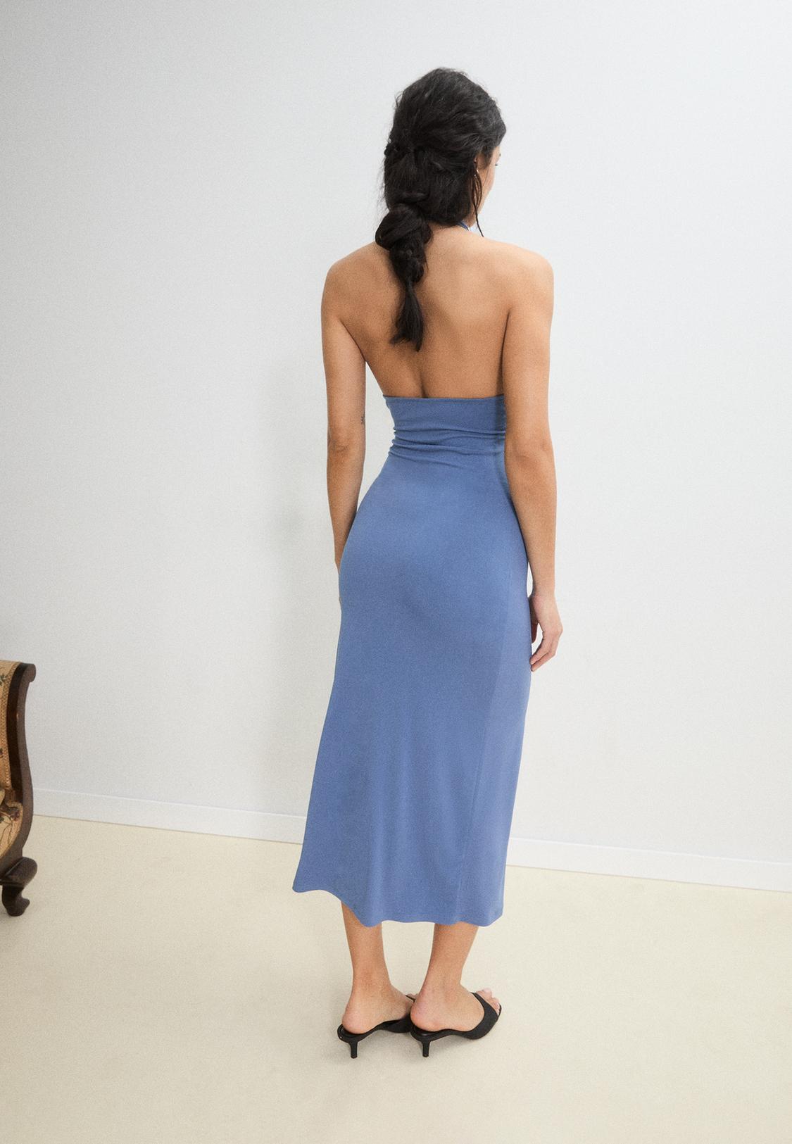 sachin and babi light blue dress Backless halter midi dress - Women's fashion