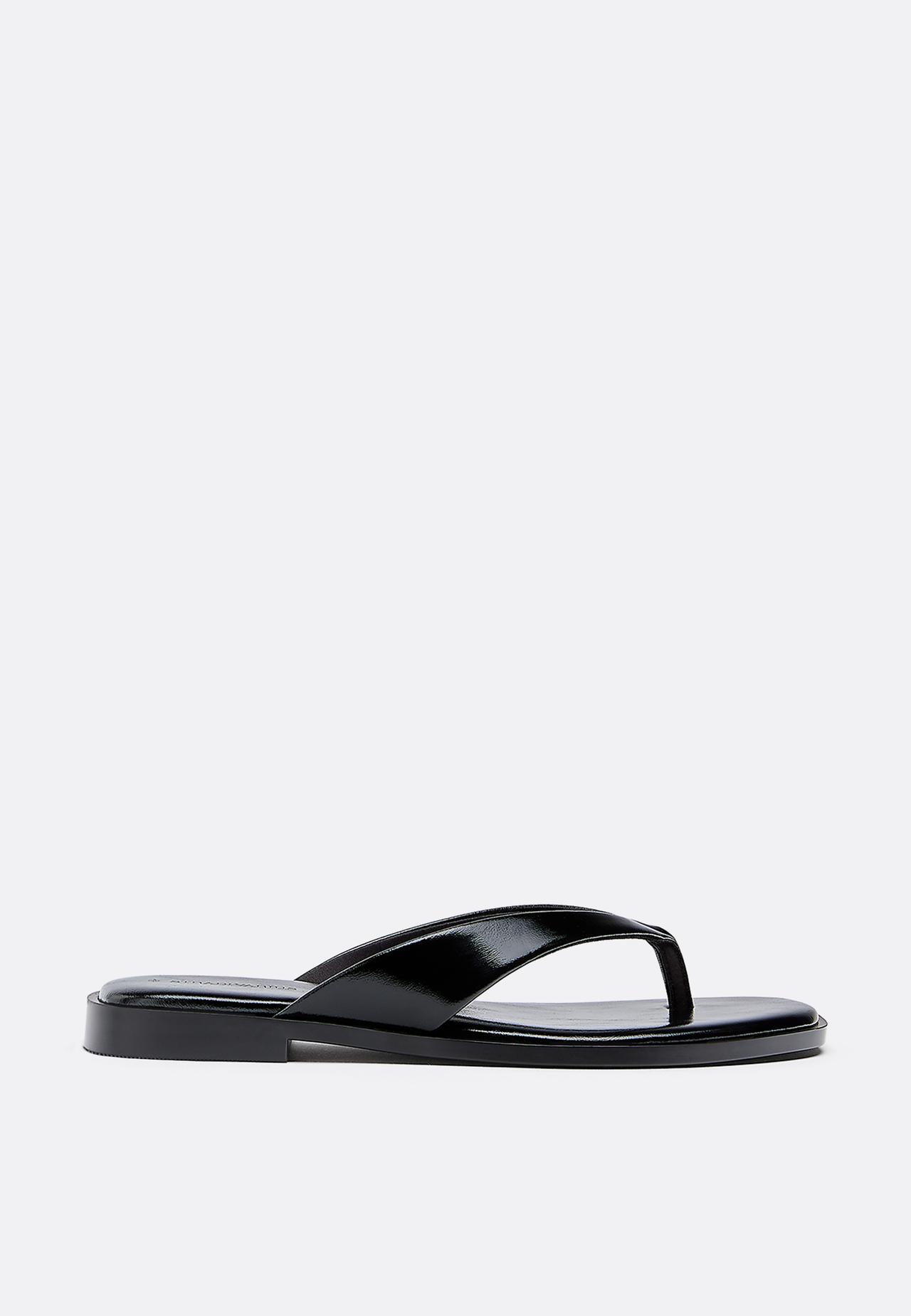 Flat thong sandals — BLACK