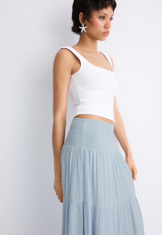 jupe a panneaux fil metallise