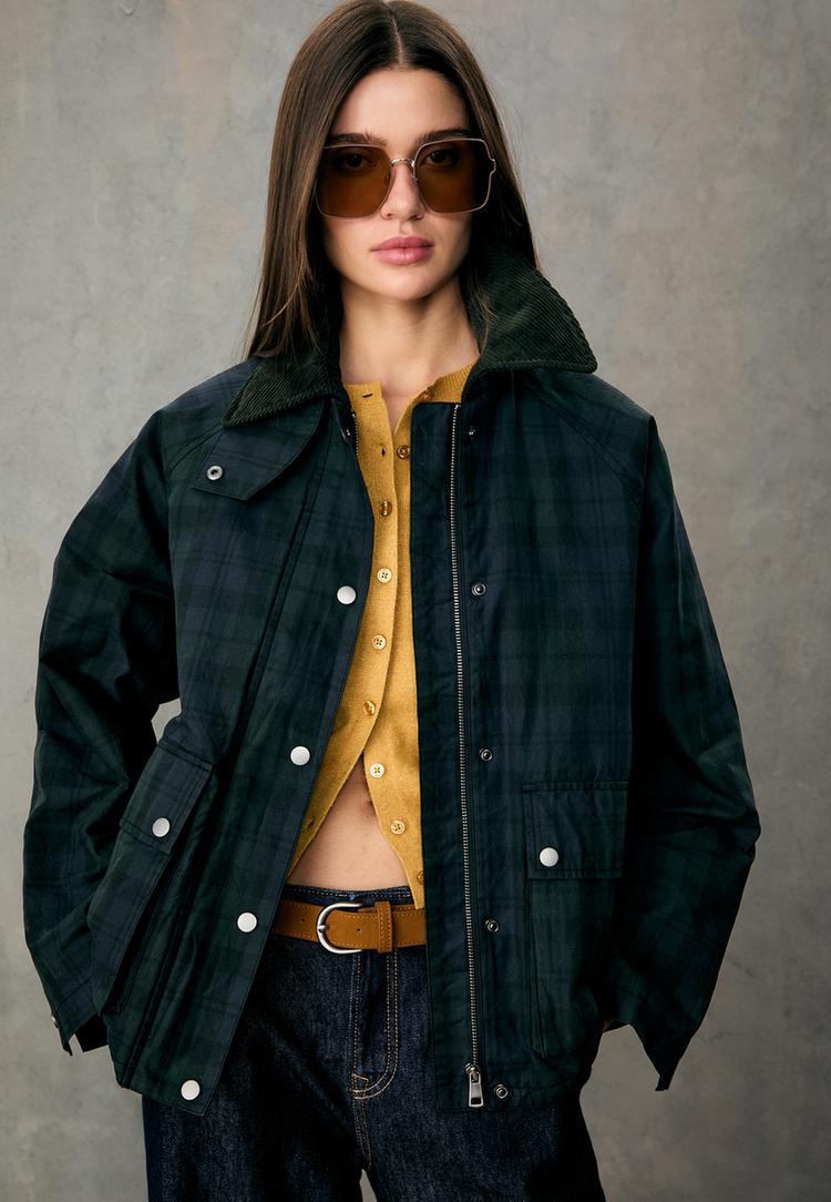 parka encerada cuadros