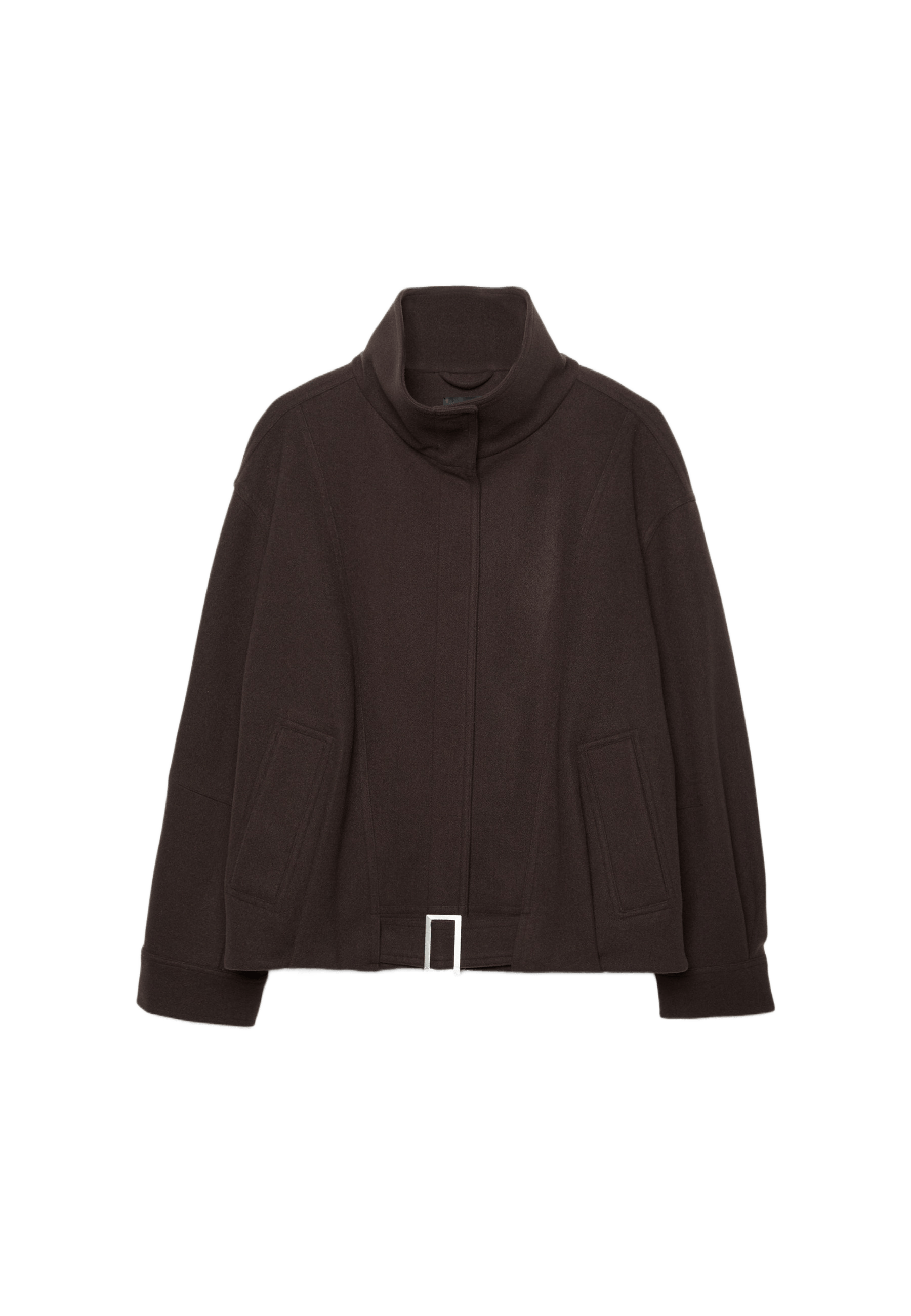 Oversize soft-touch bomber jacket — Brown