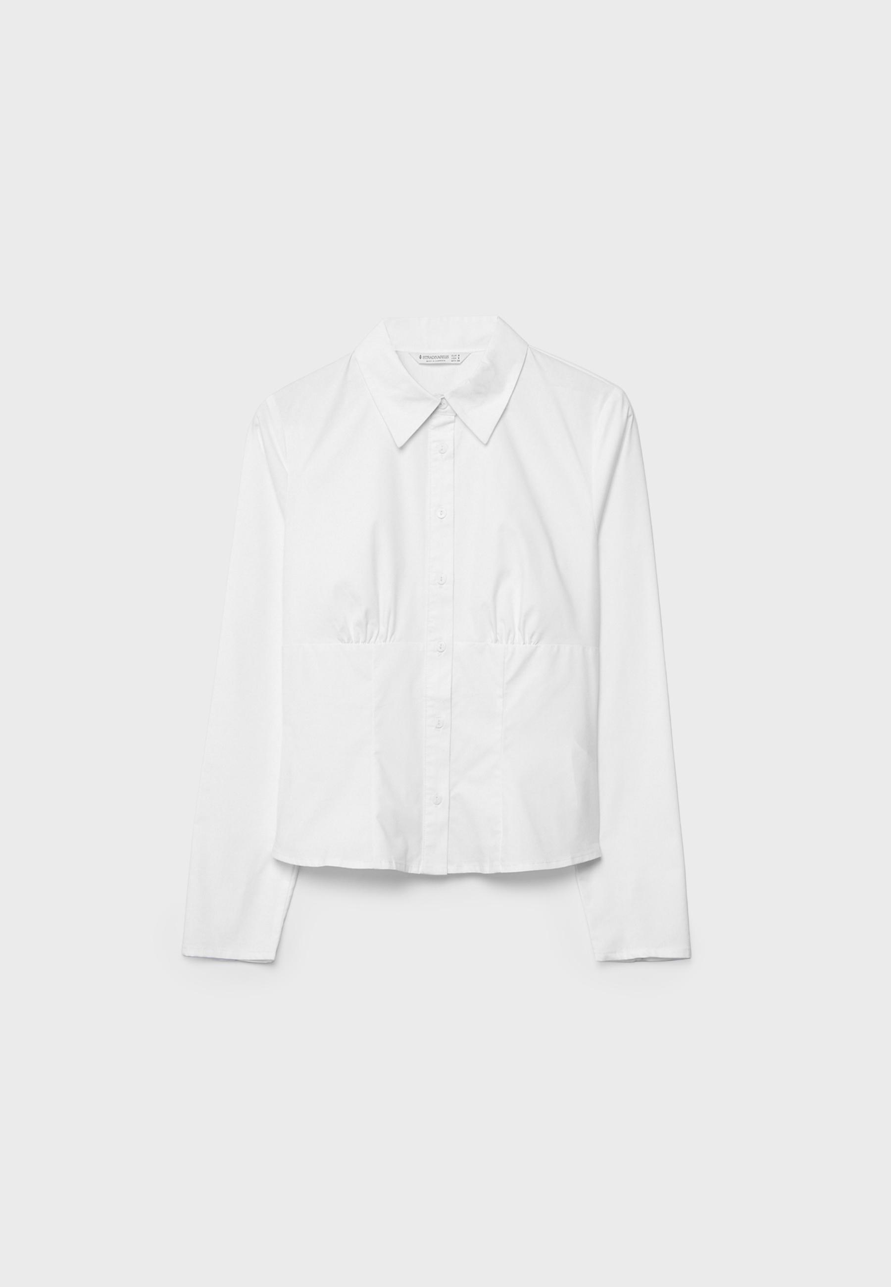 Fitted shirt with underbust seam — White