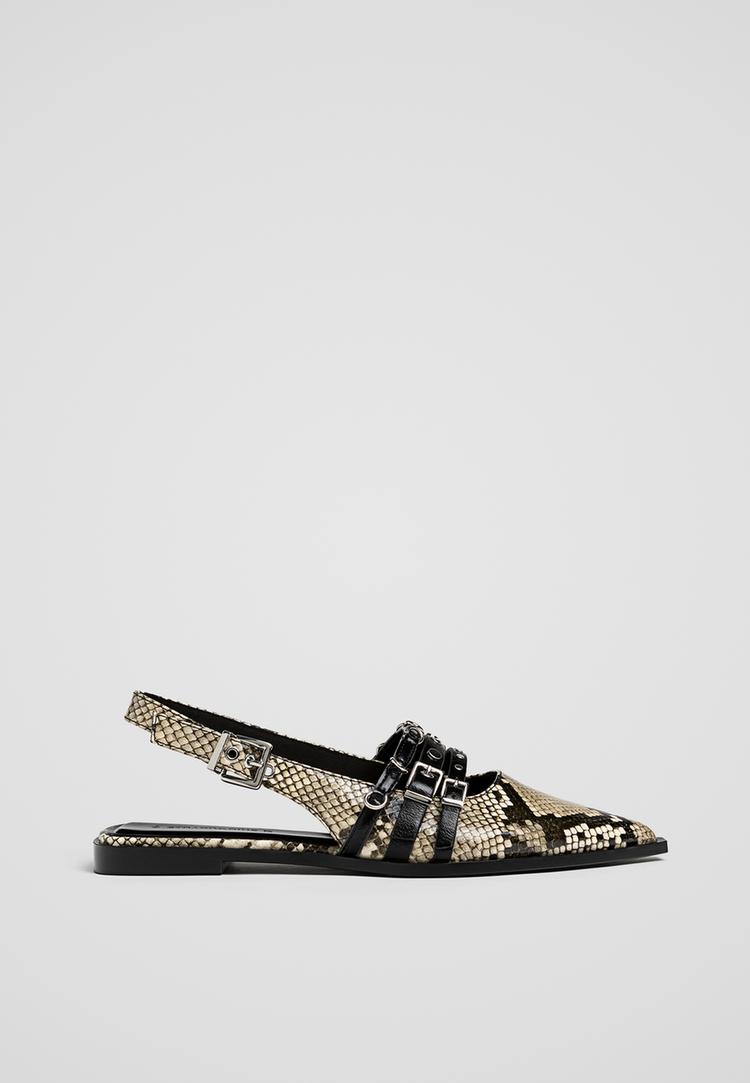 zapatos planos tiras hebillas