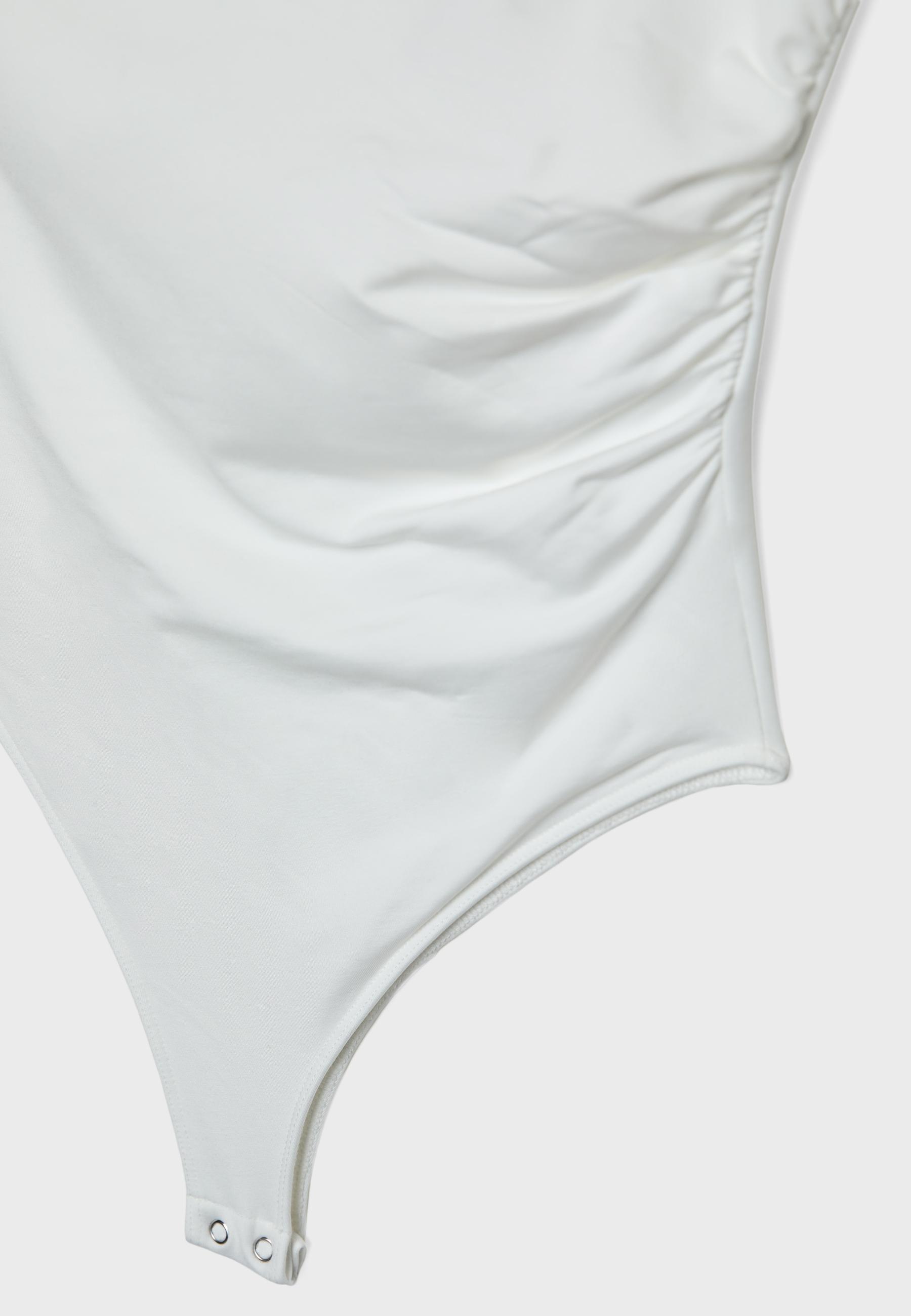 Gathered bodysuit — Ecru