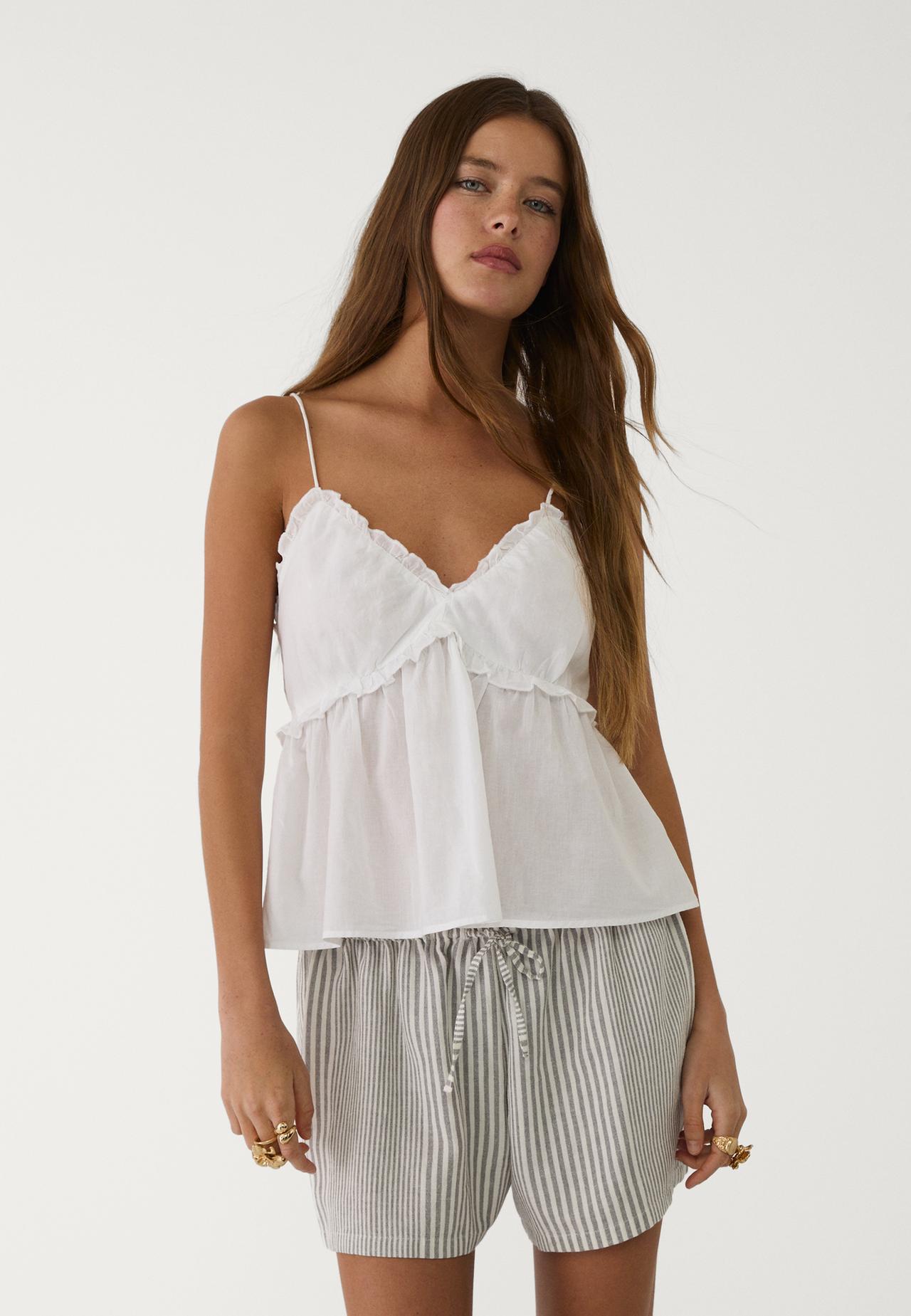 Top met strikbandjes - Overhemden en blouses voor dames | Stradivarius Netherlands