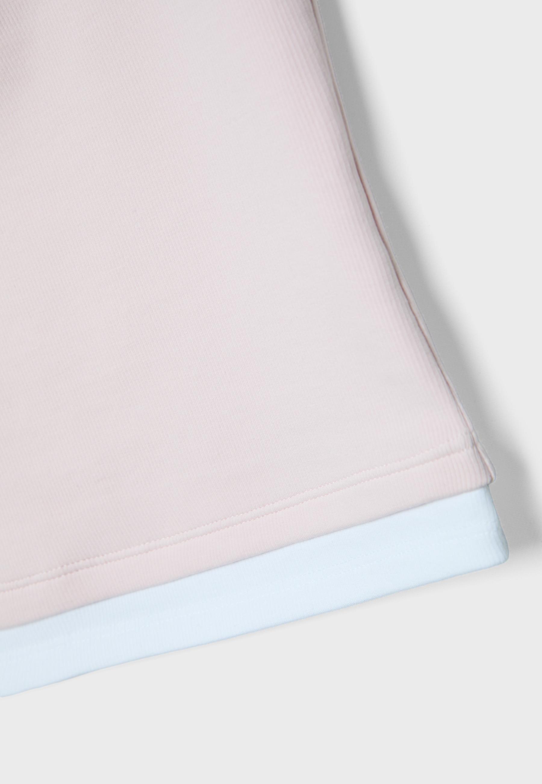 Two-piece effect square neckline top — Pastel pink