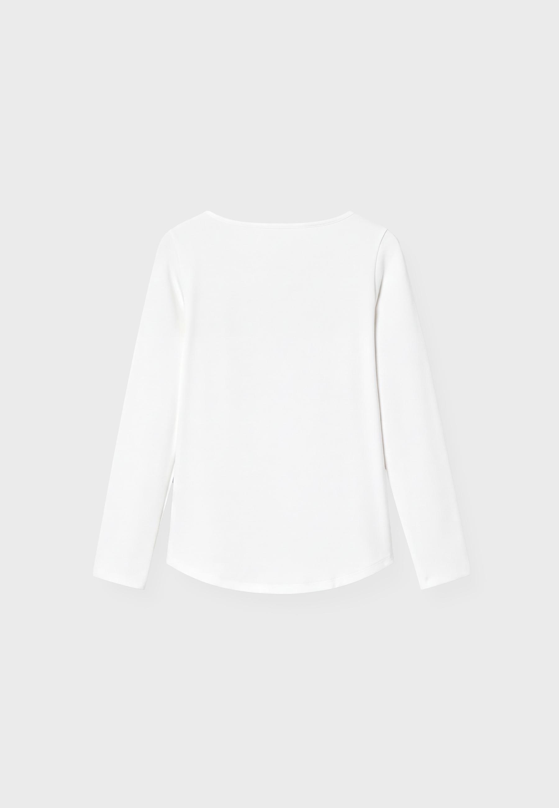 Boat neck basic T-shirt — Ecru