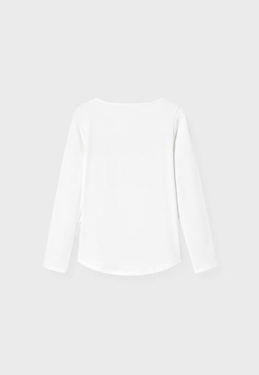 Boat neck basic T-shirt — Ecru 8
