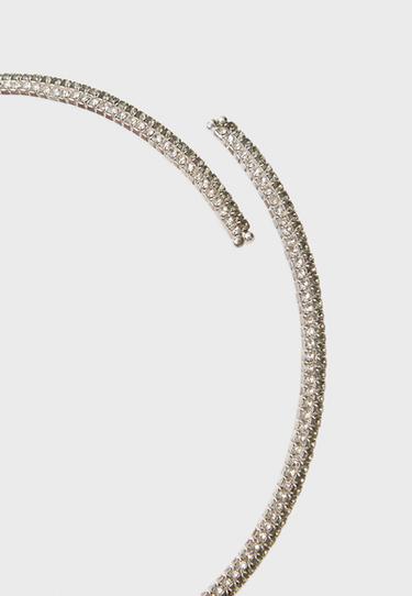 Rhinestone choker necklace — Grey 5