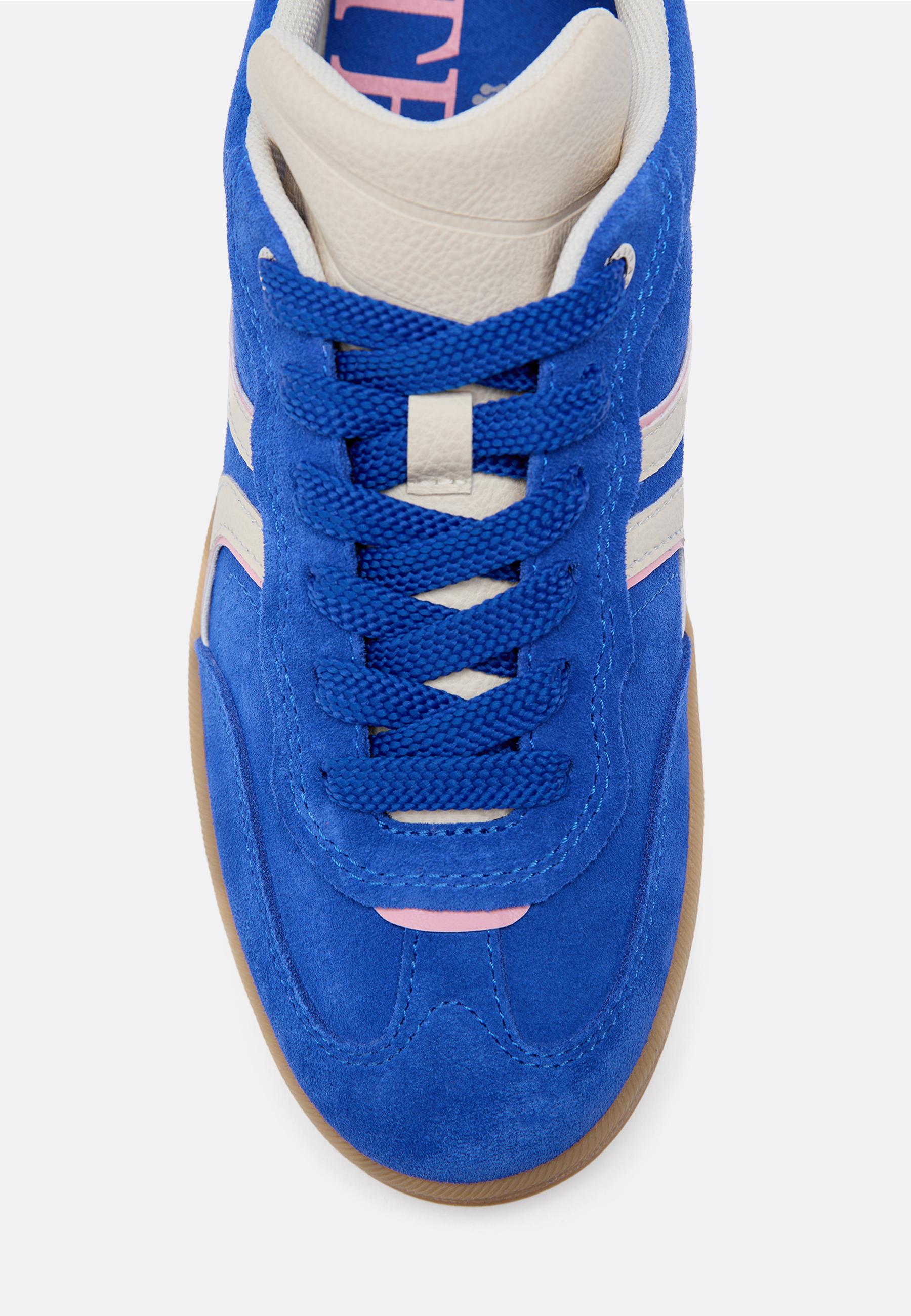 Casual leather trainers — BLUE