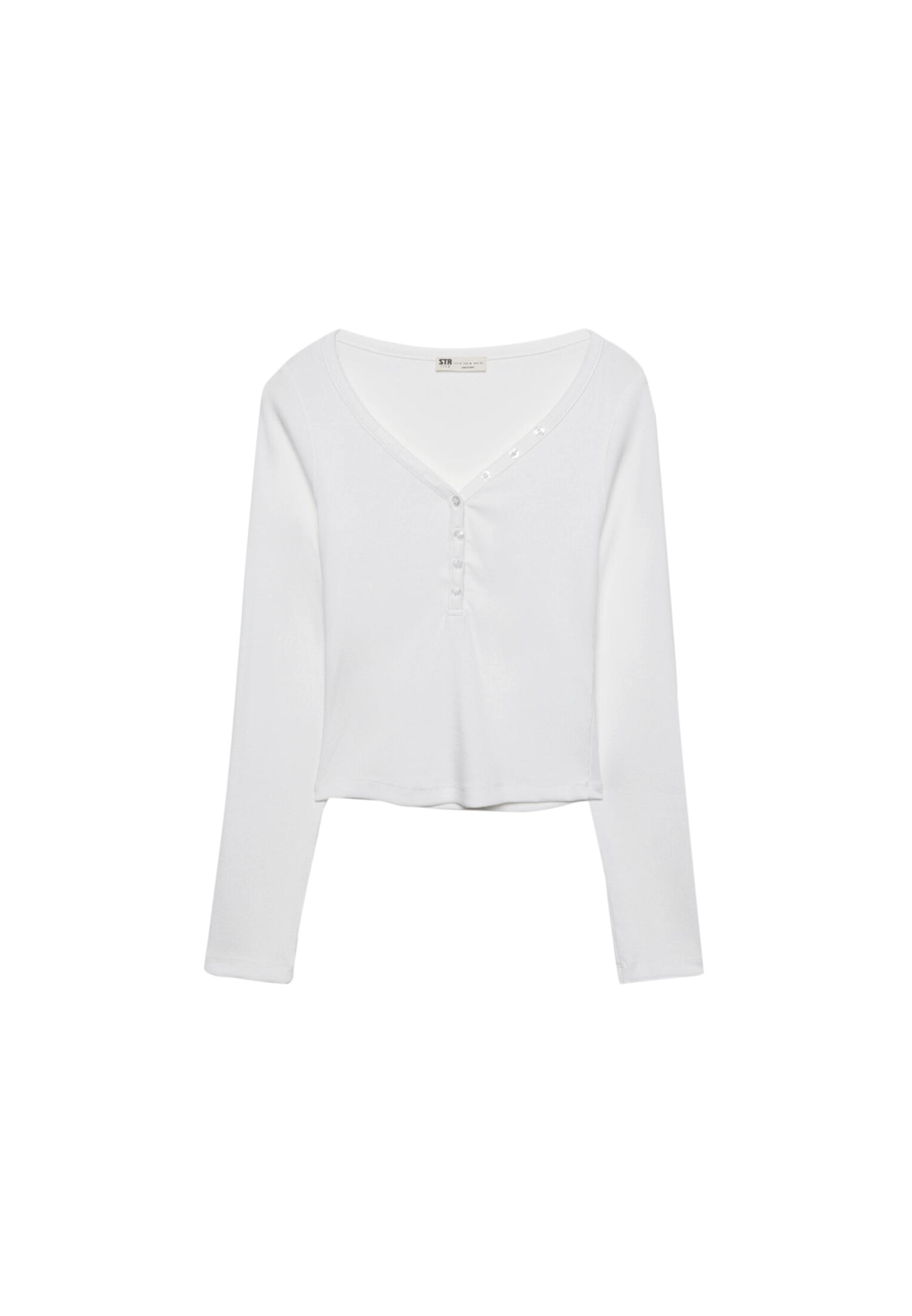 Blouse with buttons — White