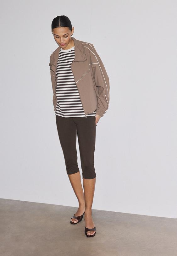 Stradivarius Pantalon Capri Marron Xl