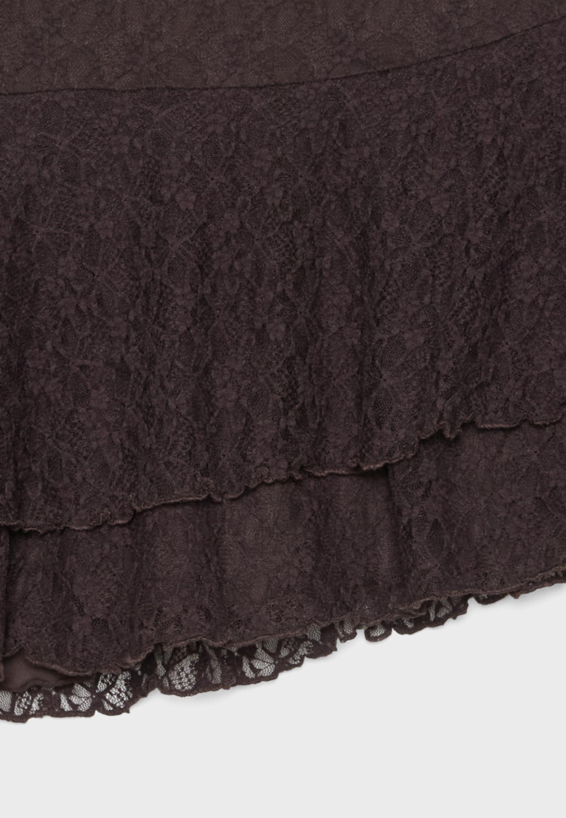 Lace mini skort — Brown
