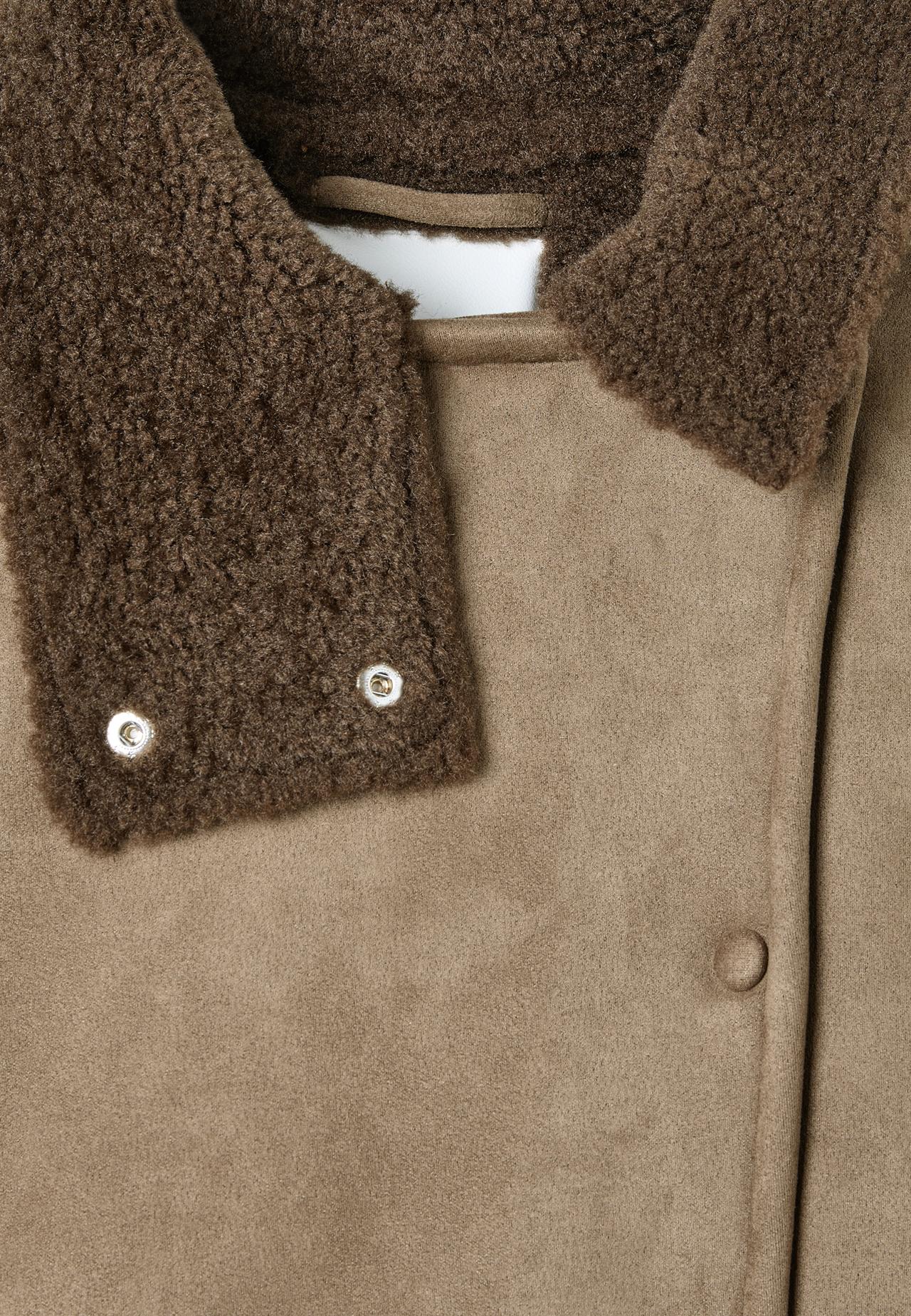 Faux suede double-faced jacket — camel