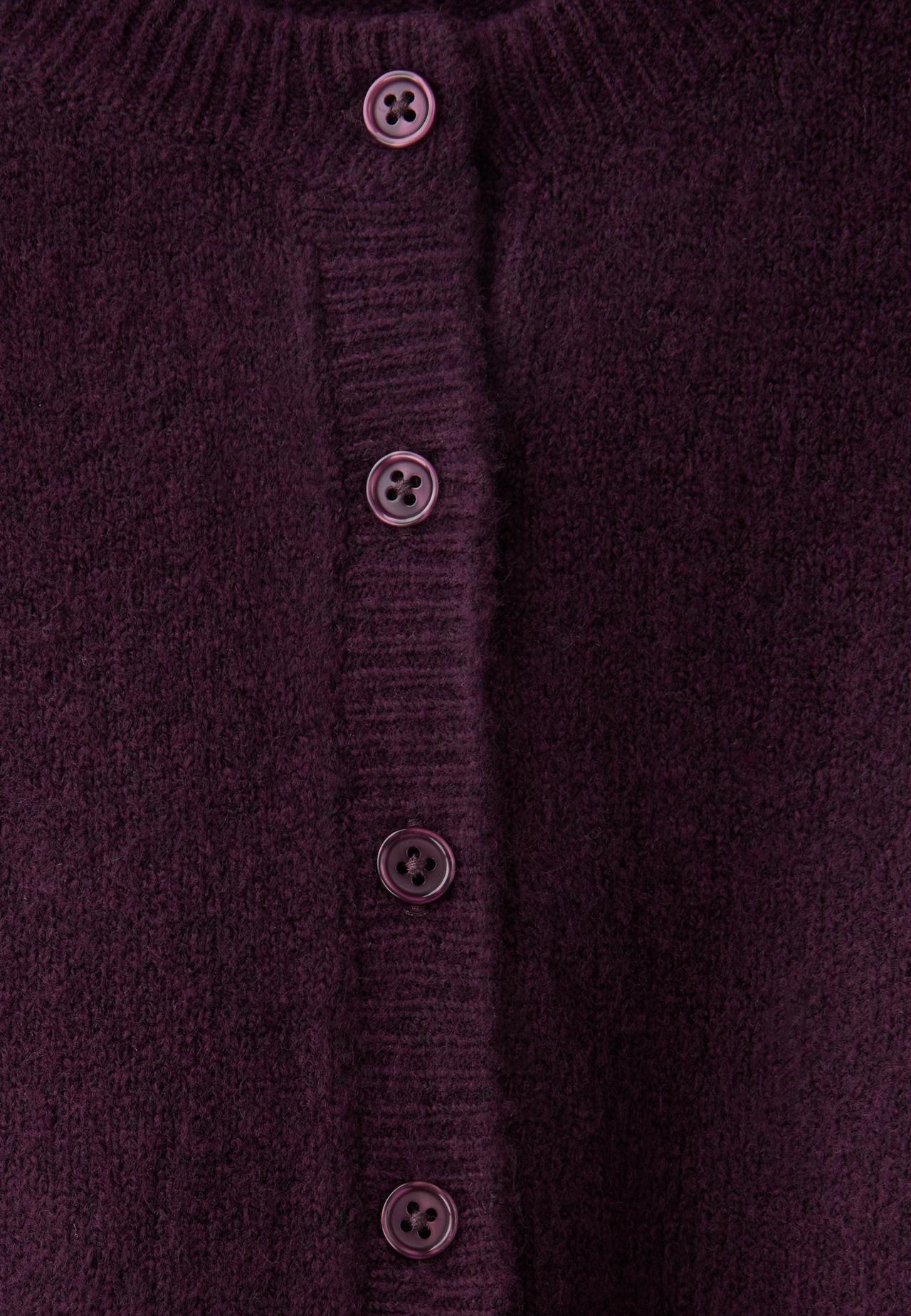 Soft-touch button-up knit cardigan — Purple
