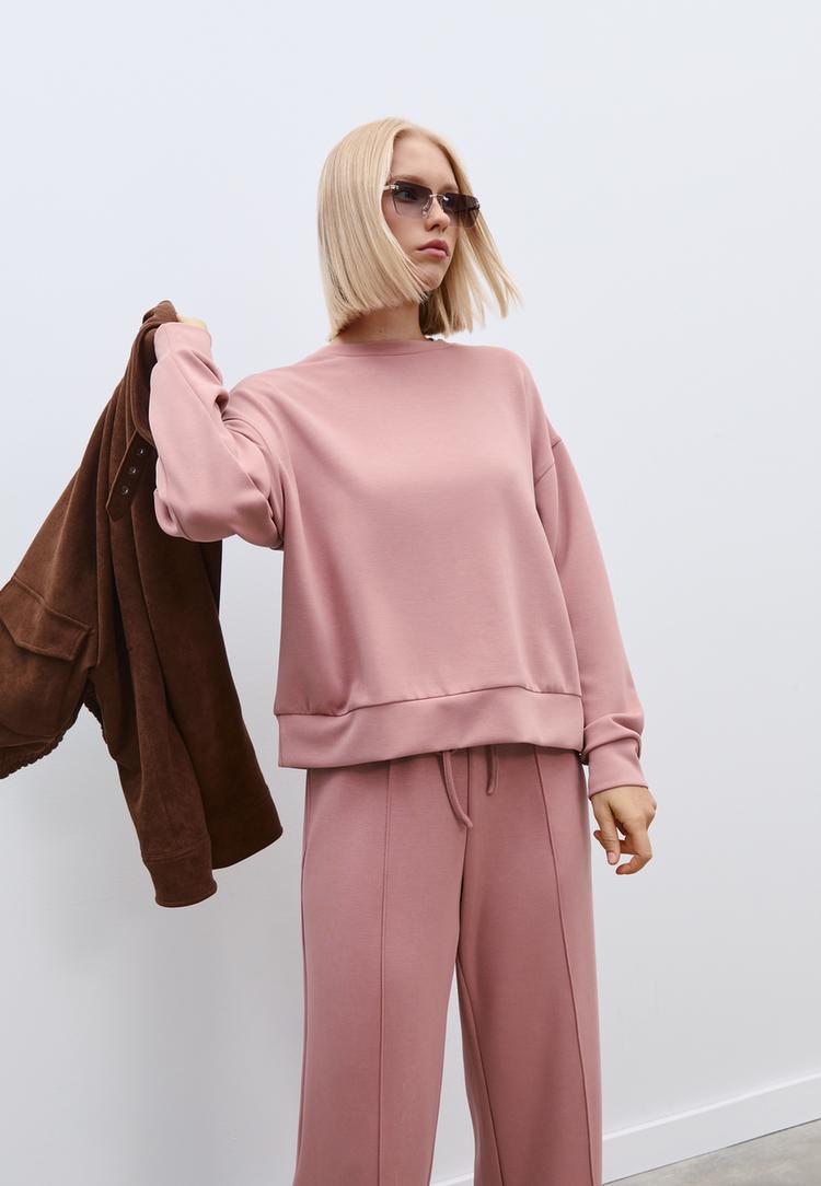 yumusak dokulu basic sweatshirt