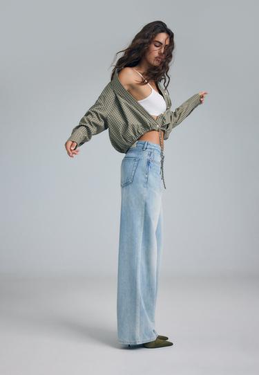 D91 low-rise wide-leg jeans — MEDIUM LIGHT BLUE DENIM 1