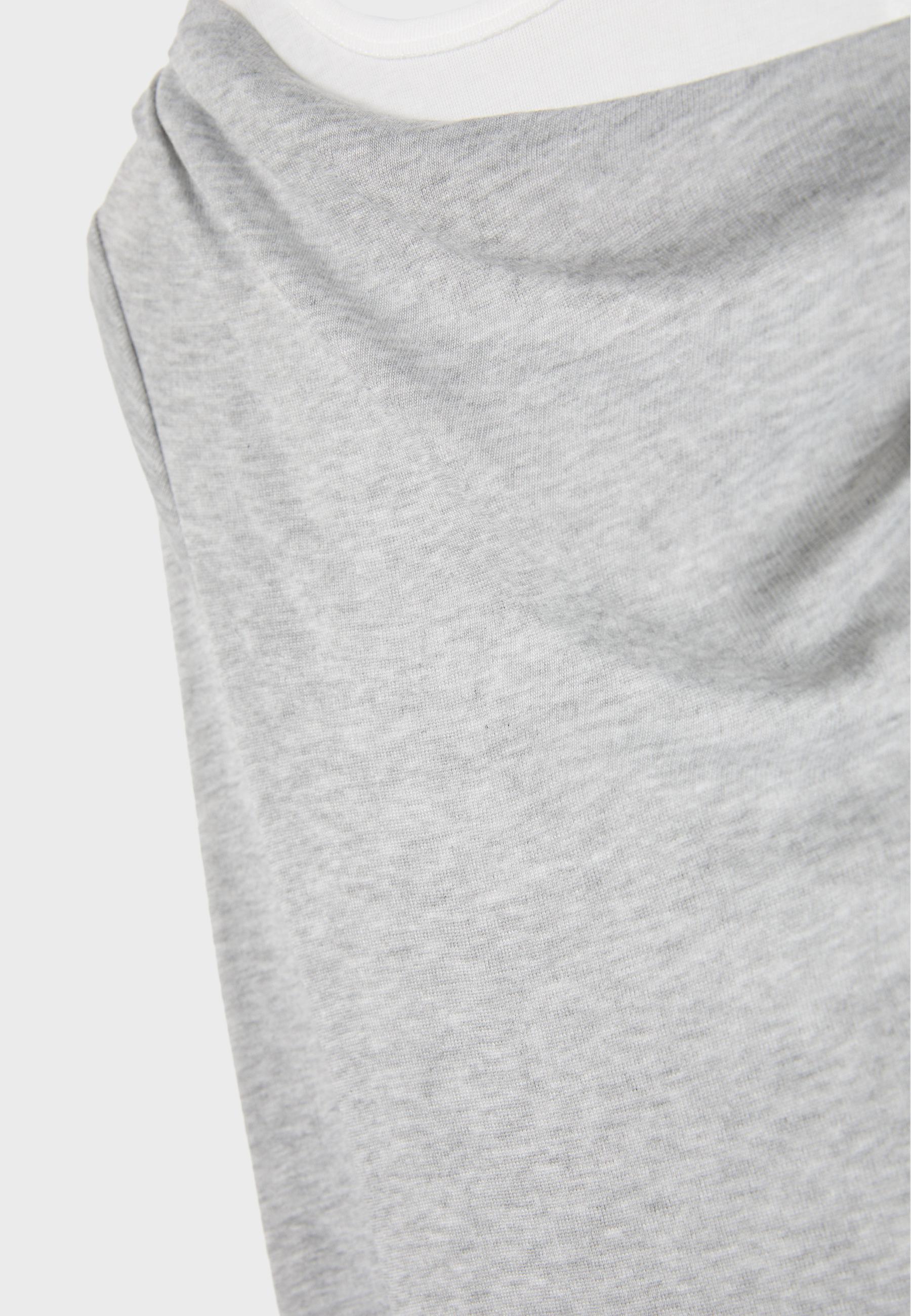 Asymmetric double T-shirt — Grey melange