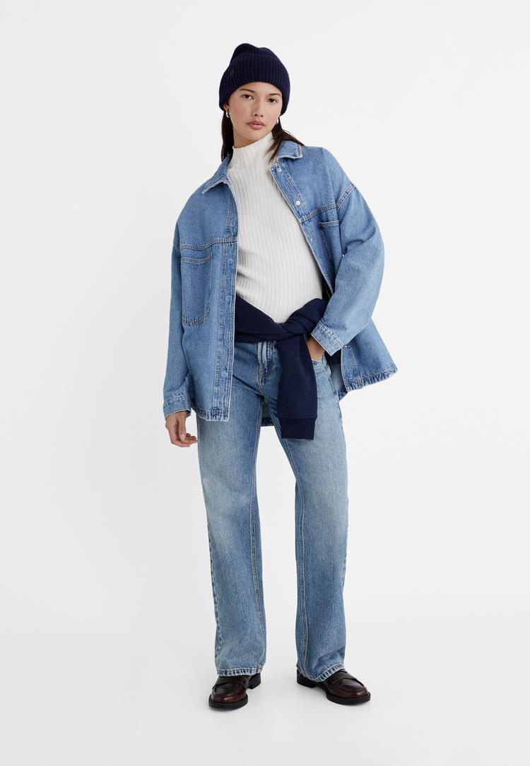 oversize denim ince ceket
