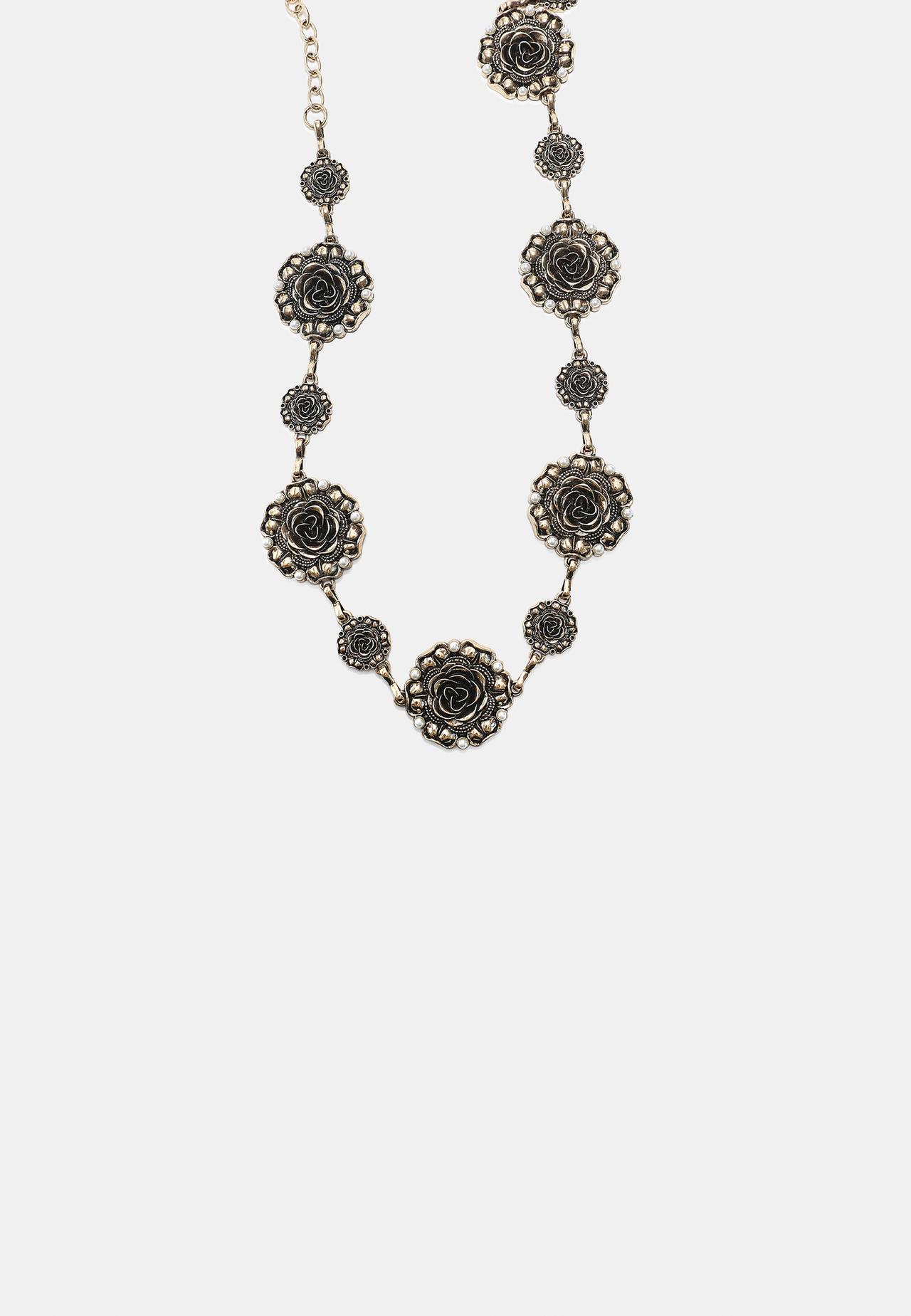 Metal rosette belt — Gold
