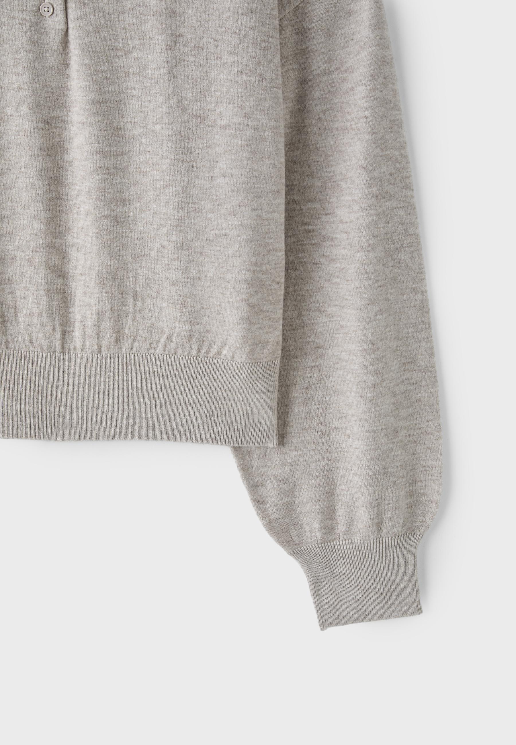 Polo collar knit sweater — Stone