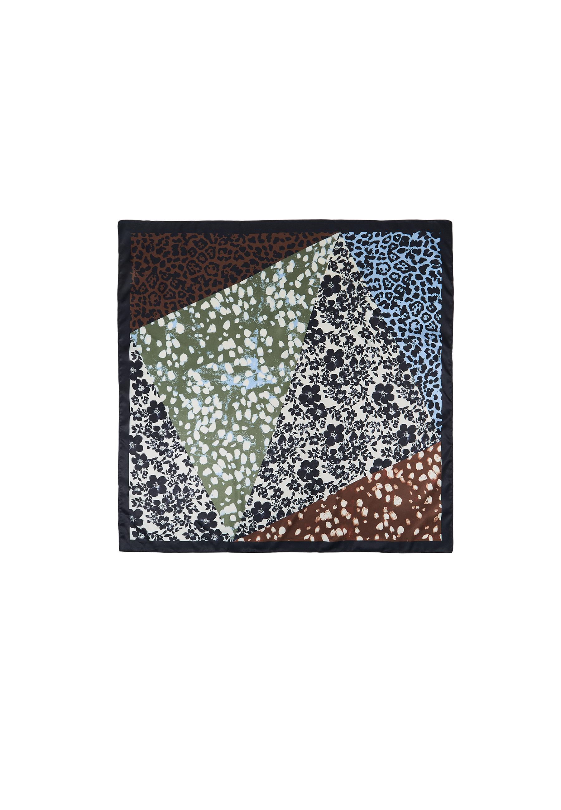 Mixed-print scarf — Black