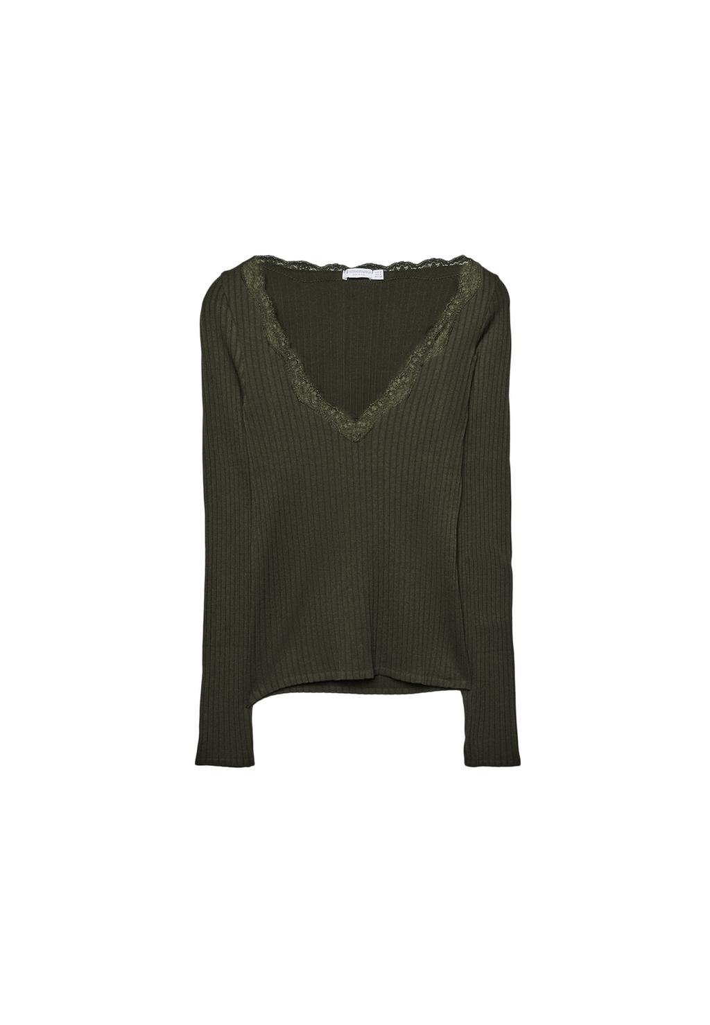 SHEIN Essnce Maglietta a maniche lunghe aderente con colletto alla SHEIN Essnce Maglietta a maniche lunghe aderente con colletto alla