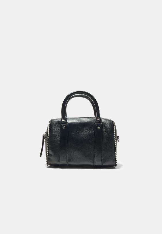 Stradivarius Studded Bowling Bag Black Os