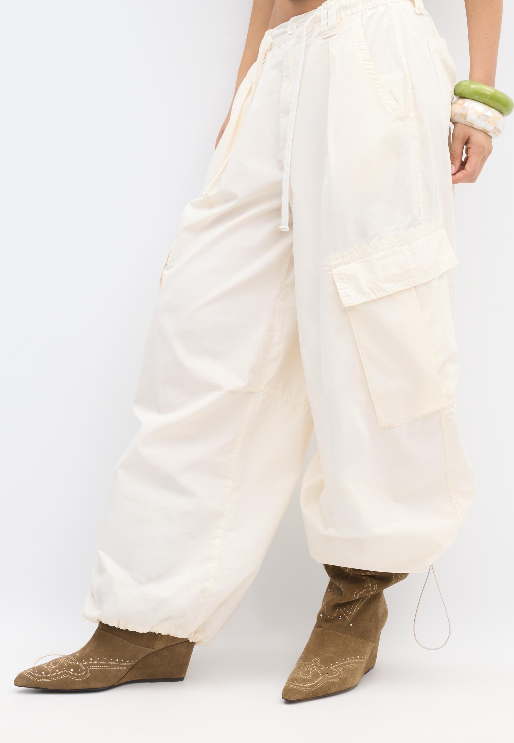 Stoperli poplin pantolon - Görsel 7