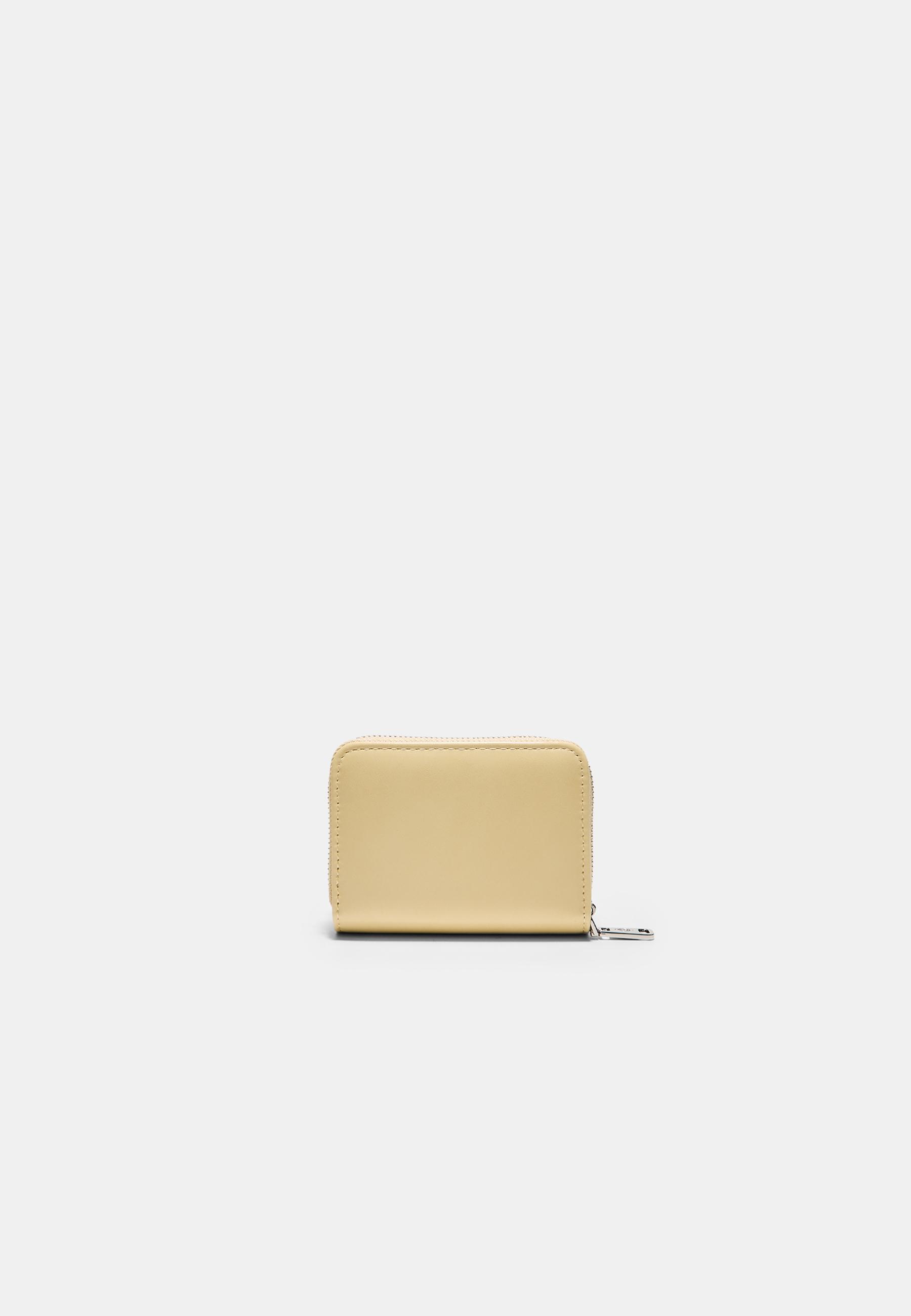 ZIPPED LEATHER EFFECT PURSE — Gold
