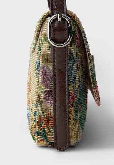 Compact printed shoulder bag with clasp — Stone 5