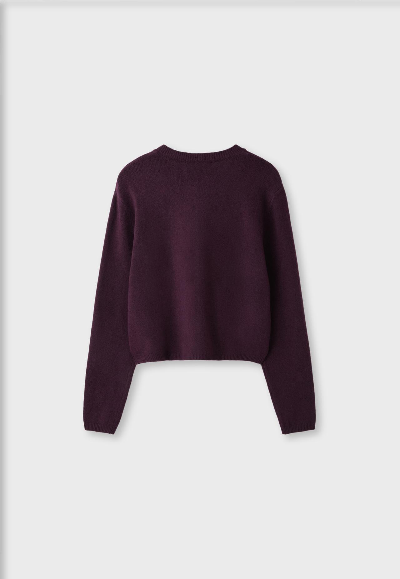 Soft-touch button-up knit cardigan — Purple