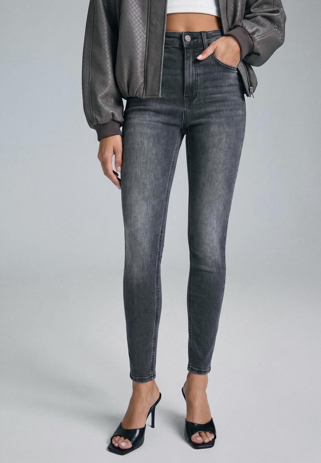 D07 High-waist skinny jeans — BLACK DENIM WASH