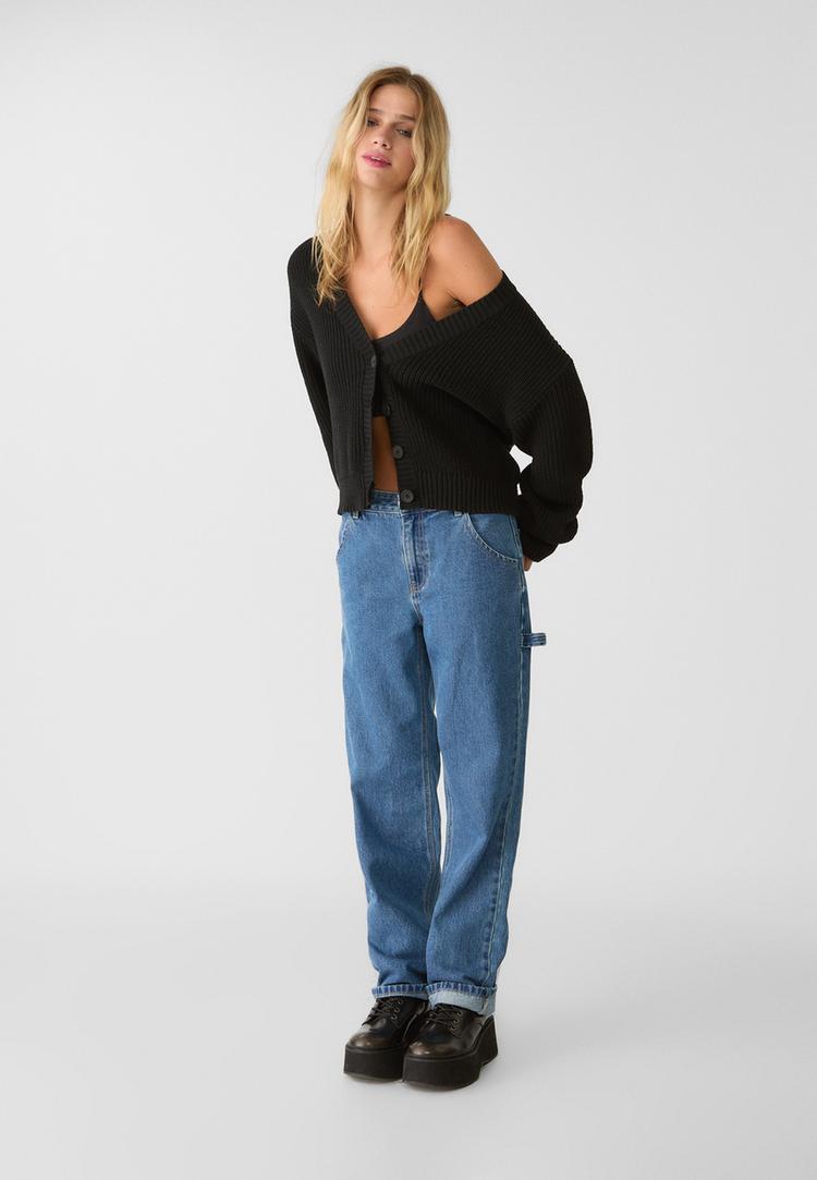 Button-up knit cardigan