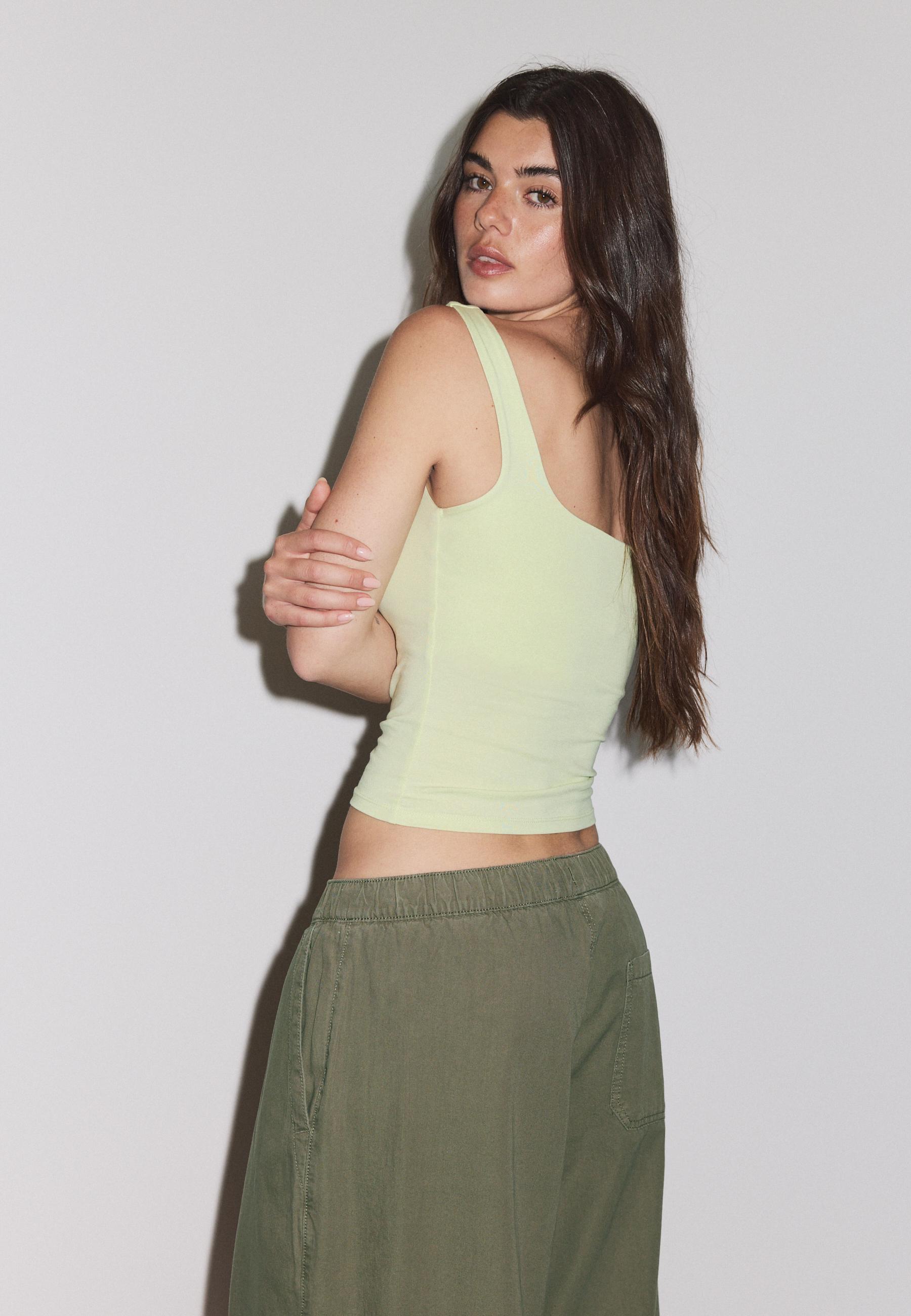 Wide strap top — Green