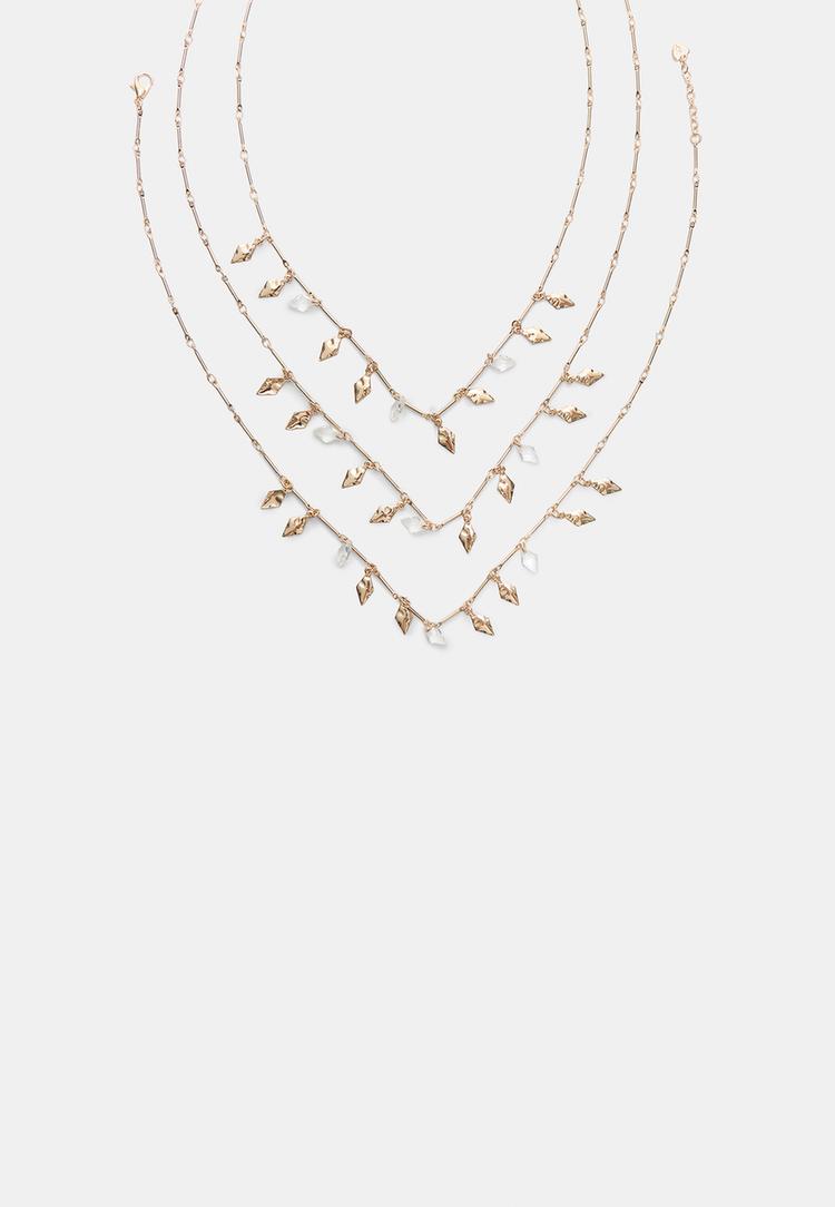 set 3 collares rombos