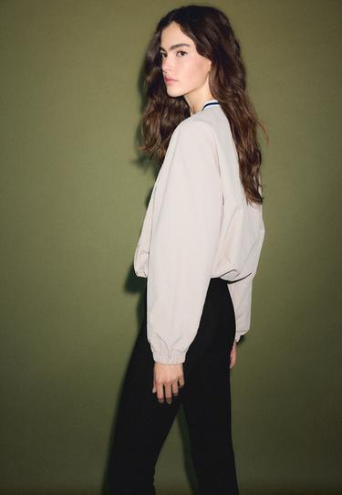 Technical V-neck sweatshirt — Stone 5