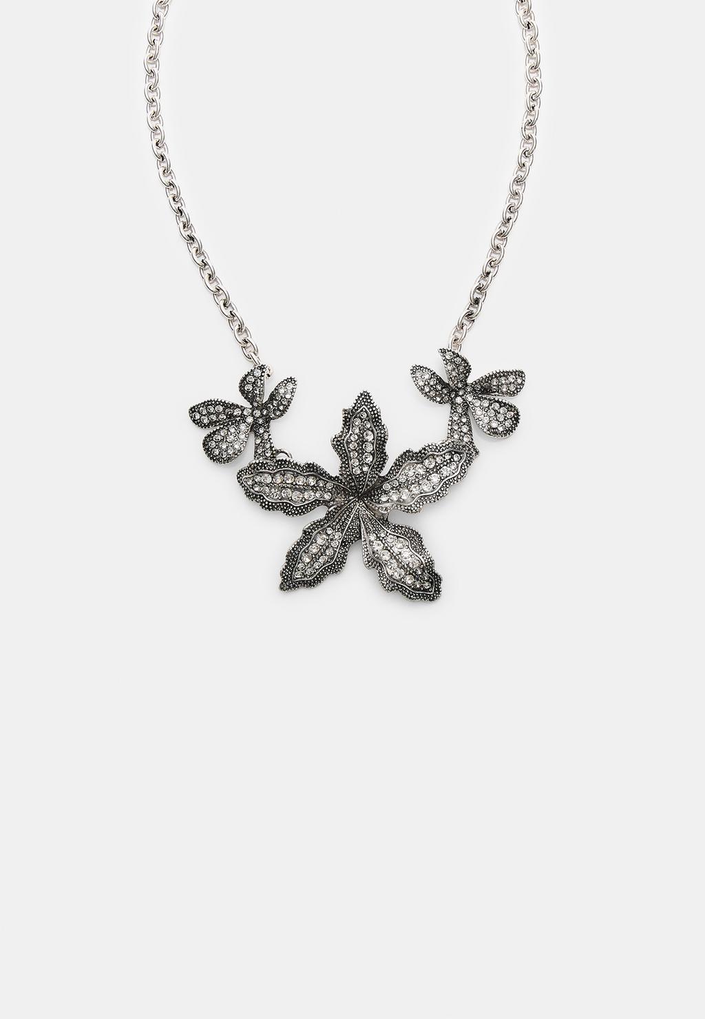 Collar flores brillos