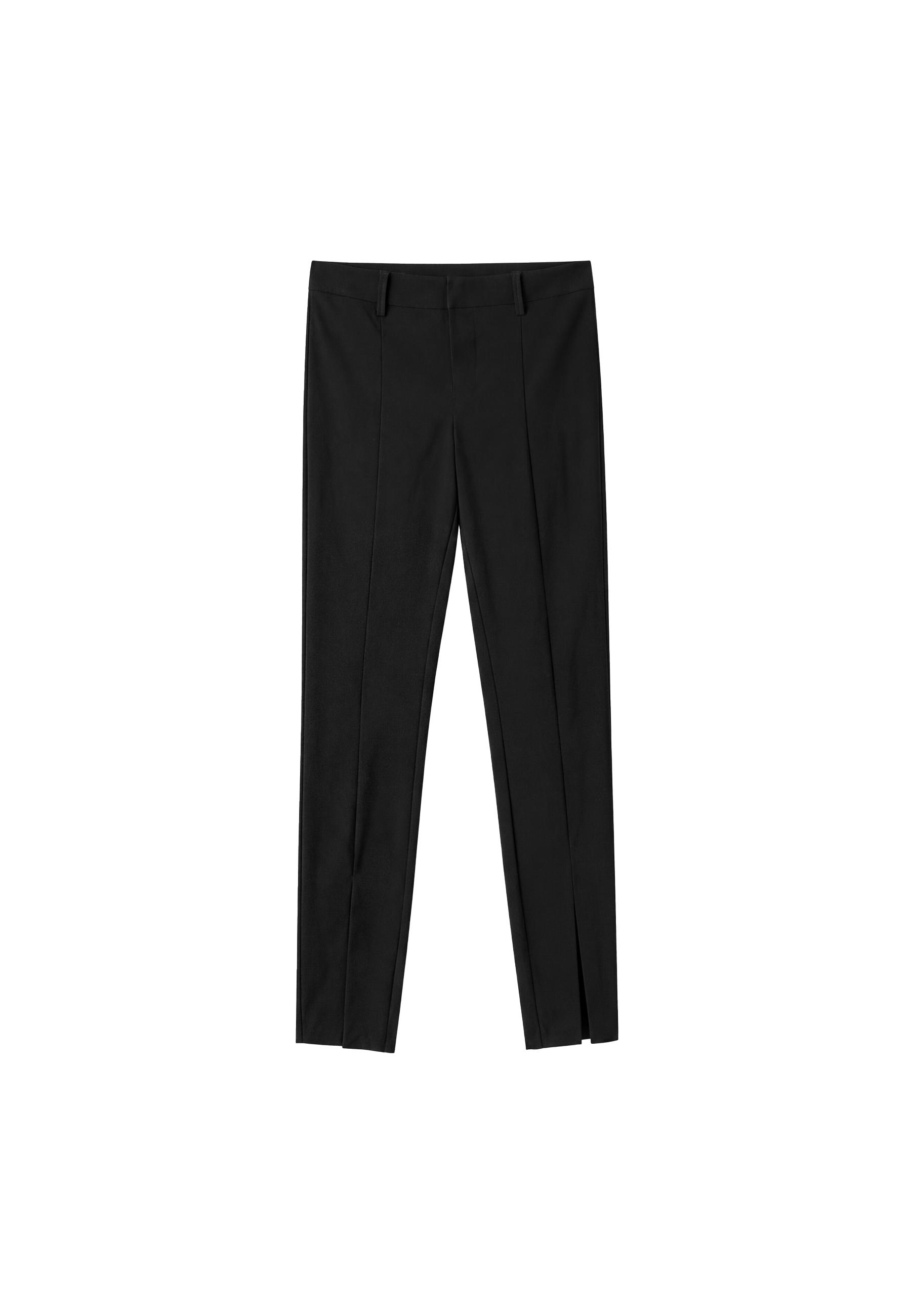 Bengaline trousers with splits — Black