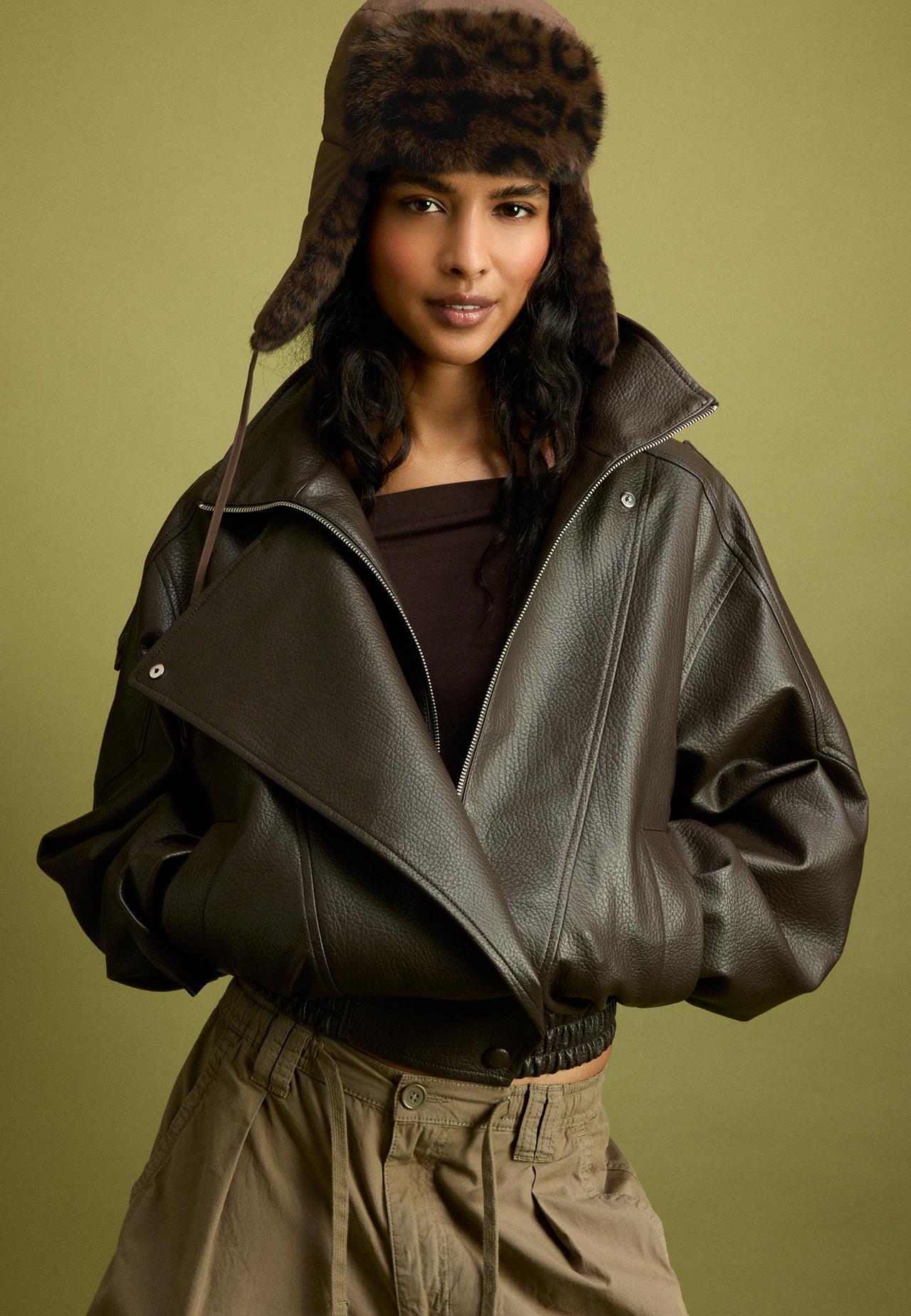 Reversible aviator hat — Brown