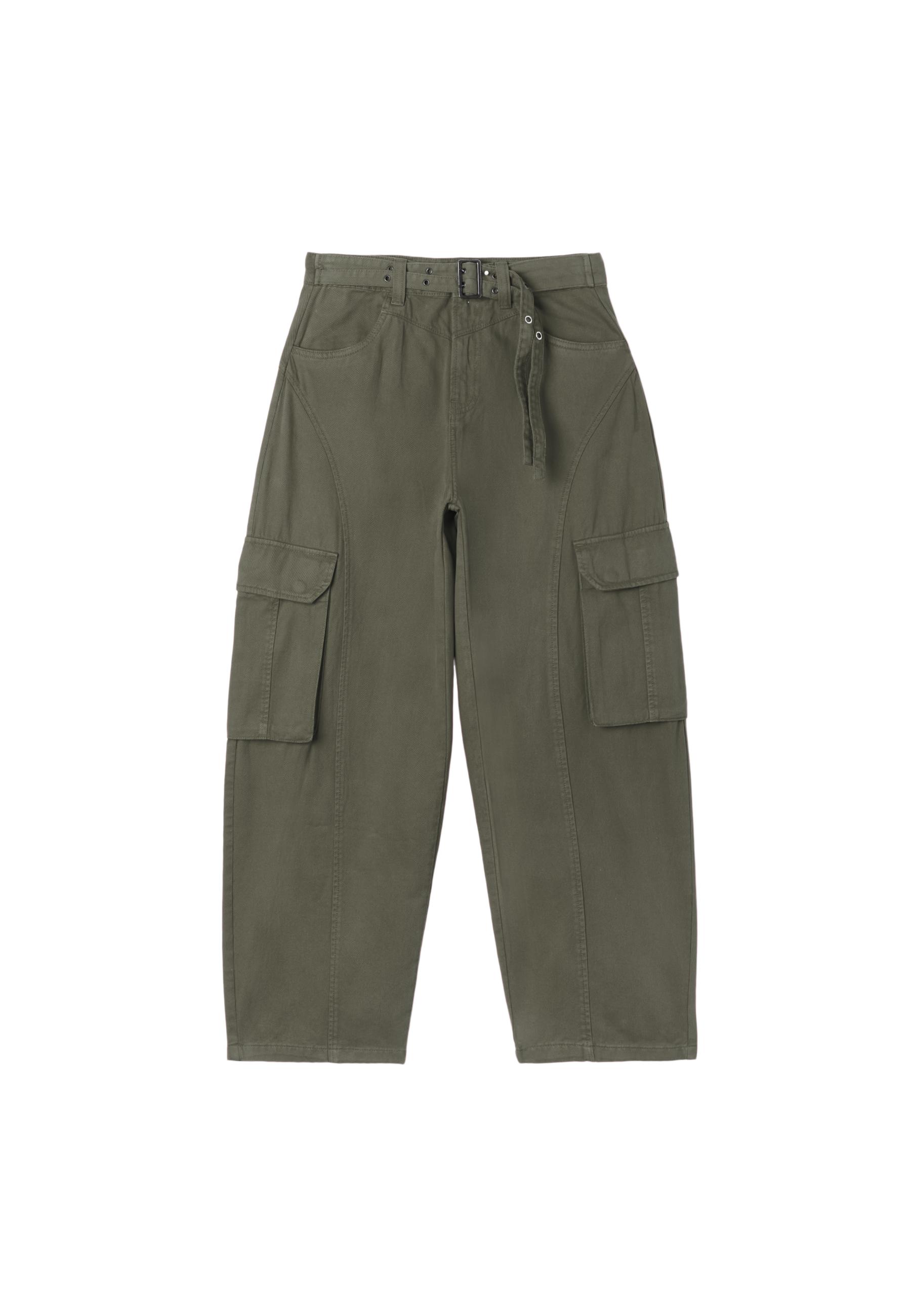 Barrel cargo trousers — Khaki