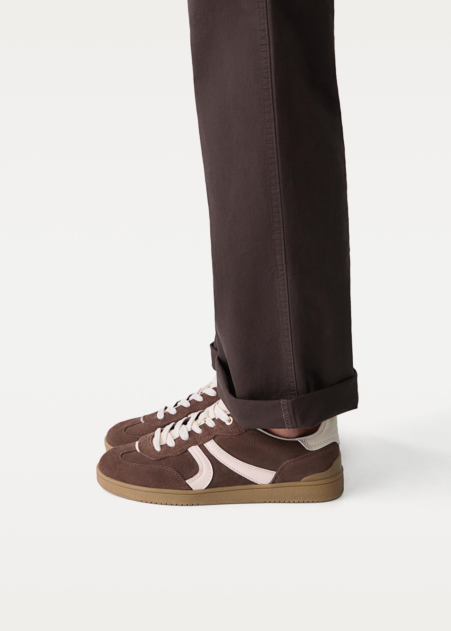 Casual leather trainers — BROWN