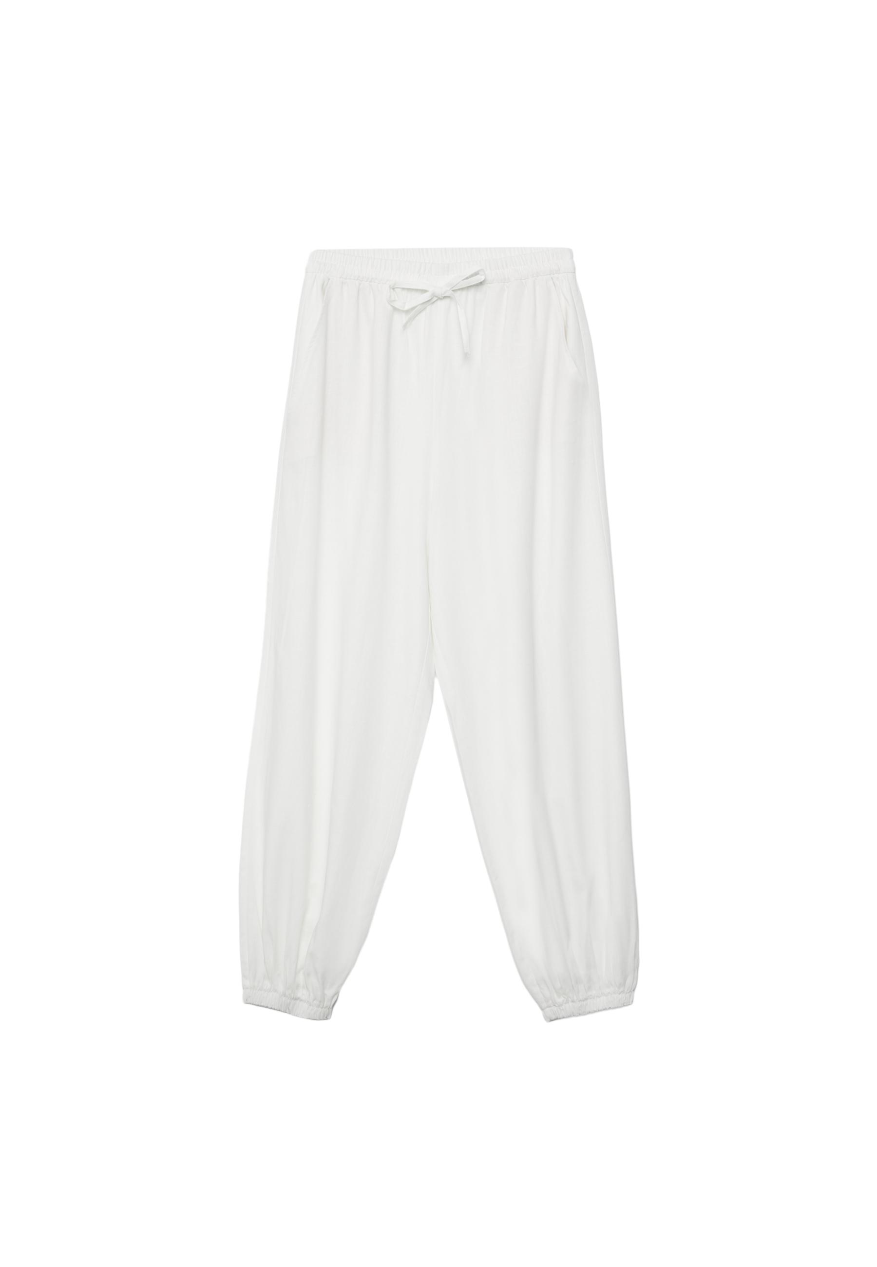 Linen-effect sarouel trousers