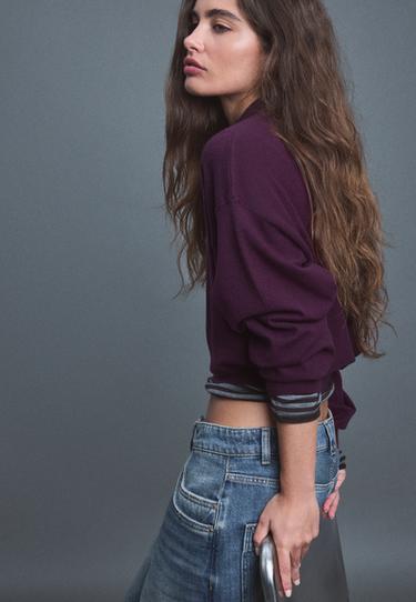 Polo collar knit jumper — Dark purple 6