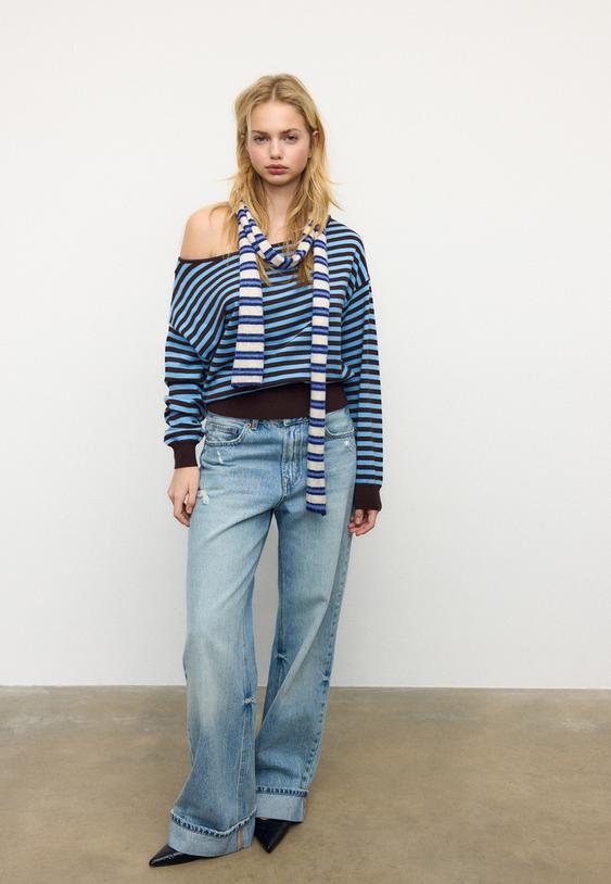 camisola de malha assimetrica