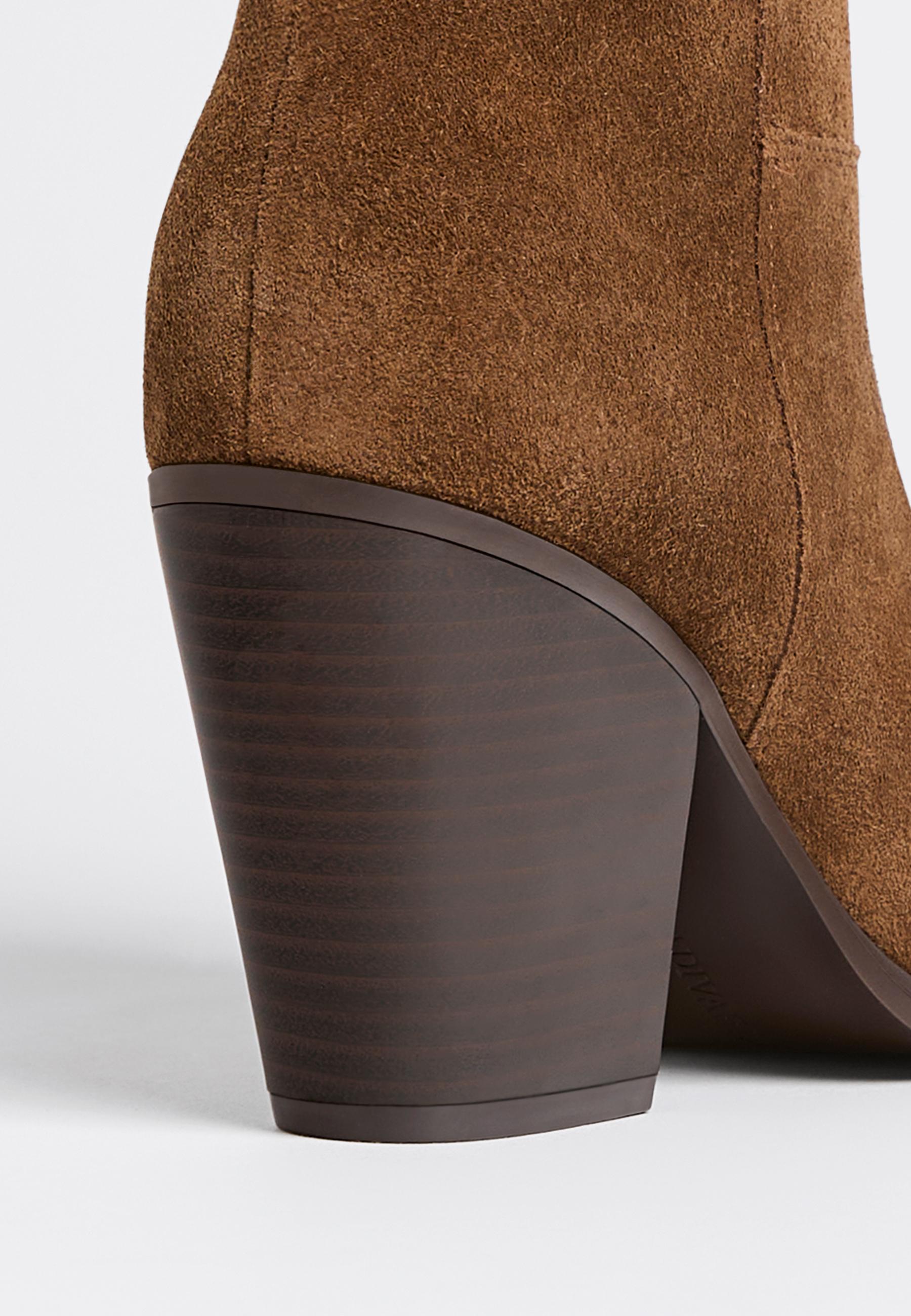 Leather cowboy ankle boots — BROWN