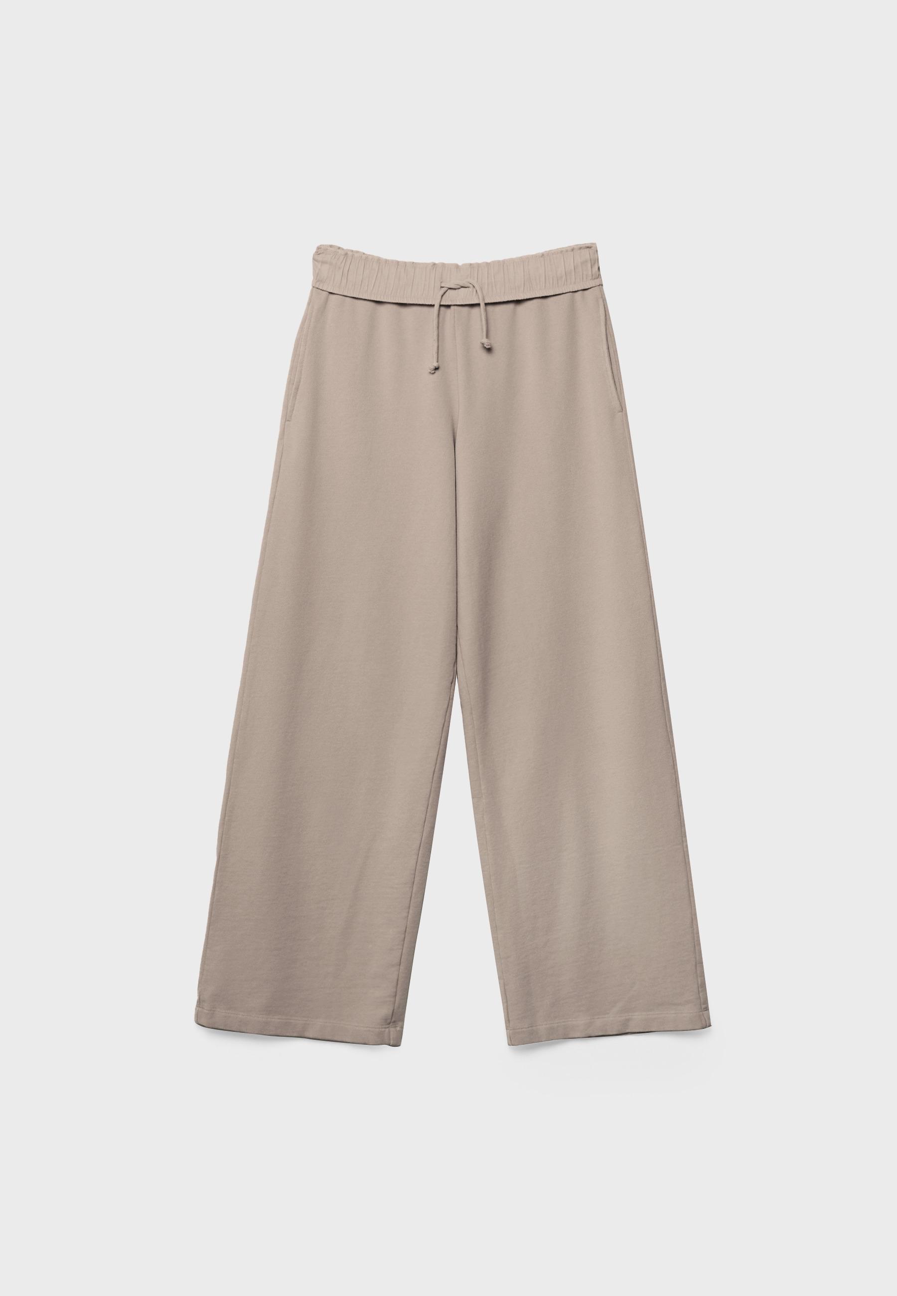 Washed effect straight-leg jogger trousers — Beige