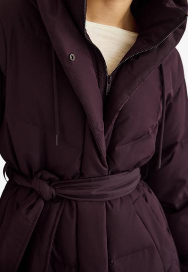 Belted puffer coat — Purple 3