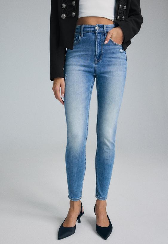 d09 jeans skinny fit super cintura subida
