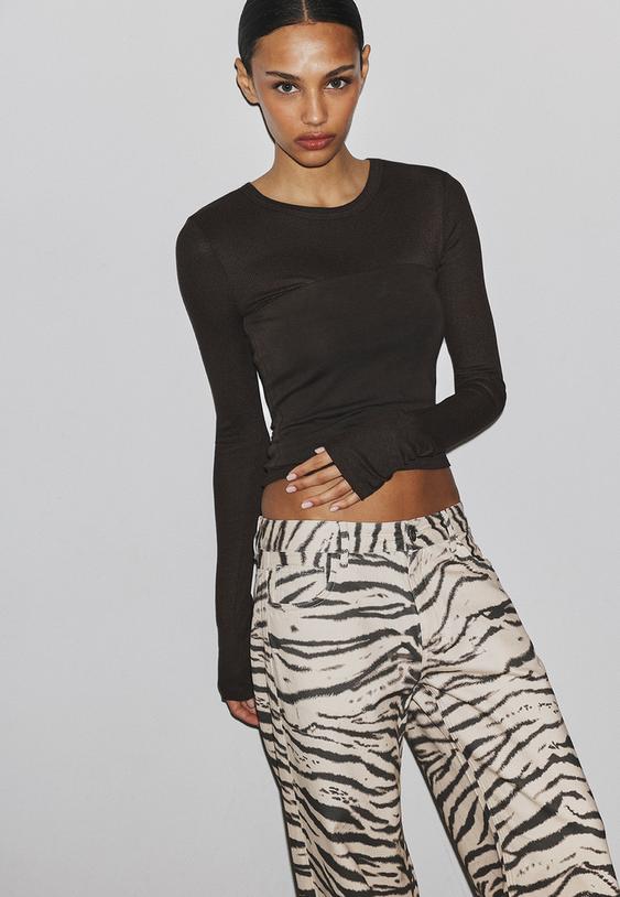 Stradivarius Wide-Leg Trousers Stone 12